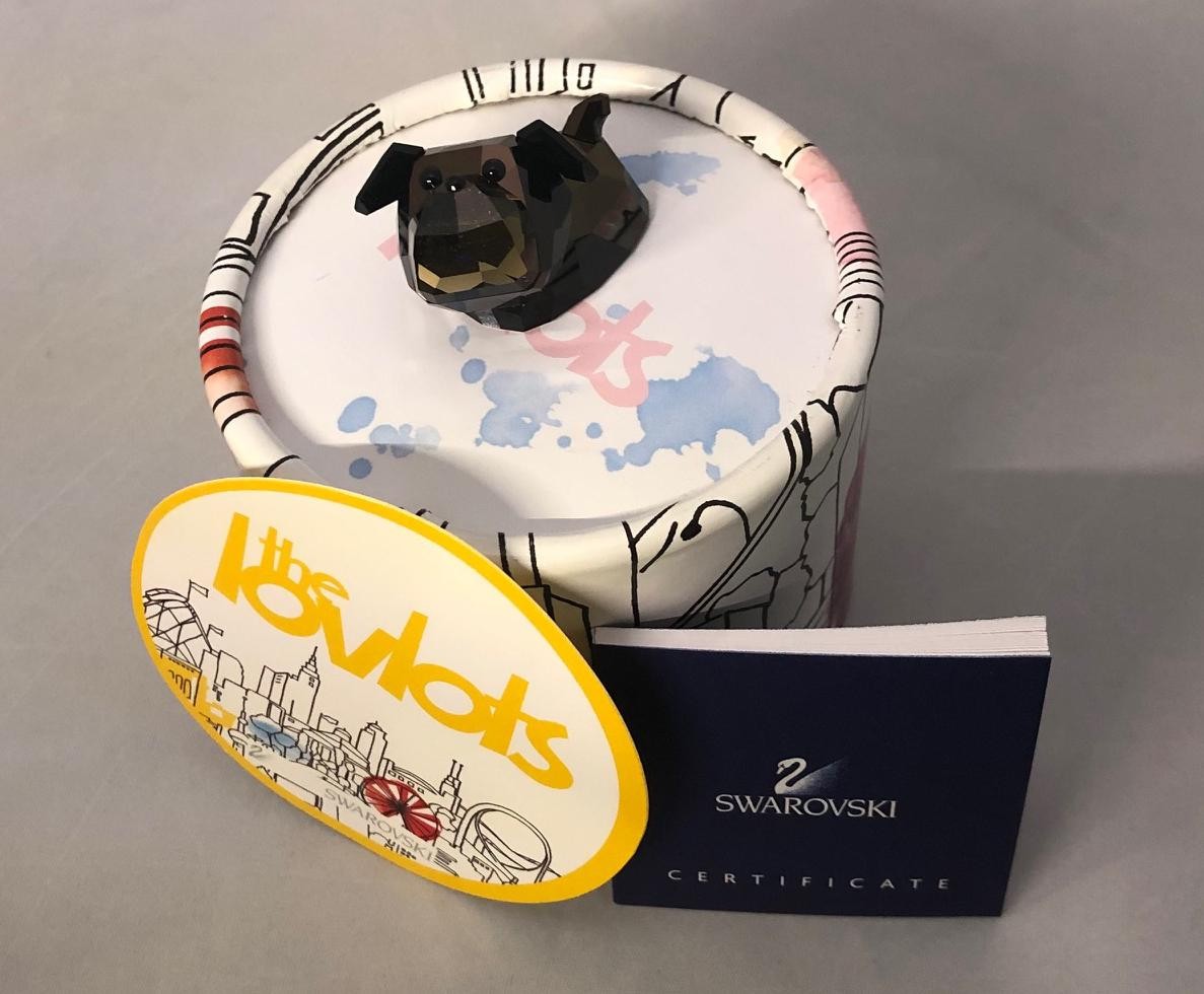 SWAROVSKI LOVLOTS TOMASINO GANG OF DOGS BULLDOG, #935718, RETIRED, NEW IN BOX