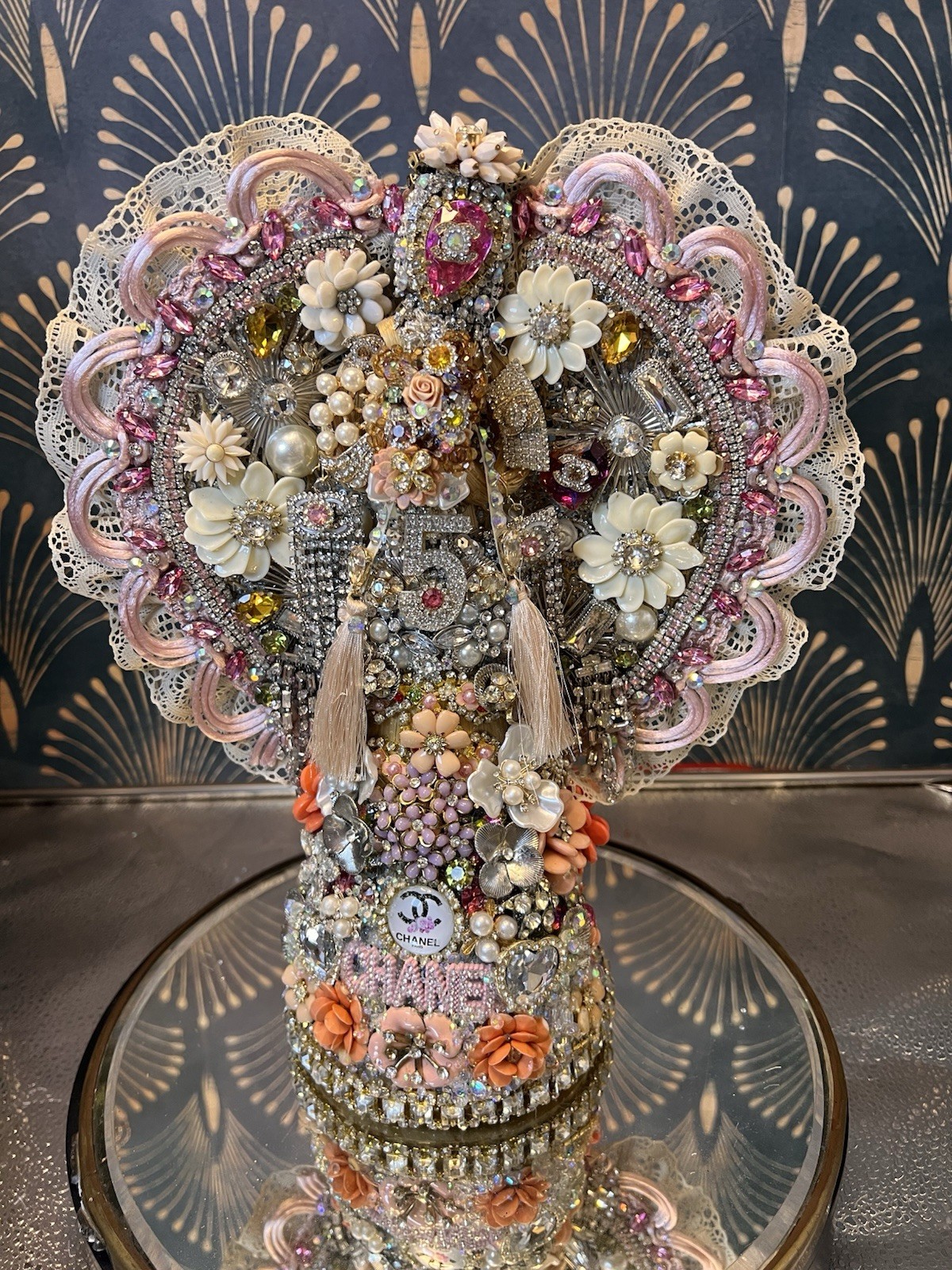 Luxury Angel Sculpture Crystal Embellished OOAK by Queen Josephine