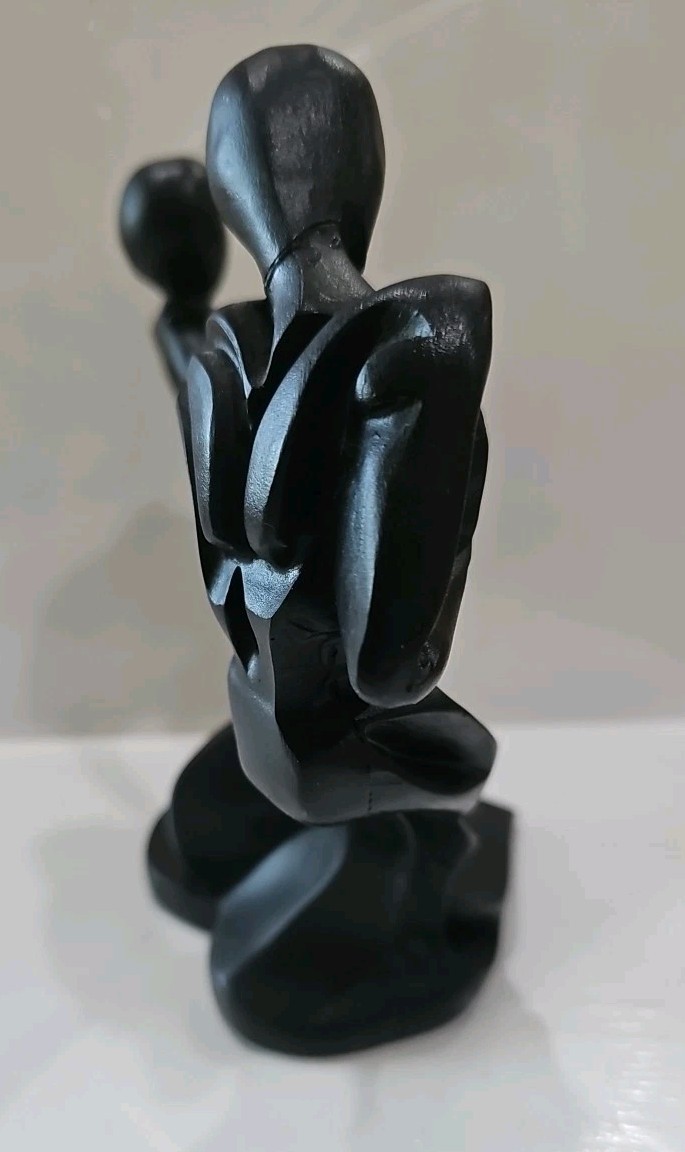 Couple Celebrates Love With Dance – 7”x7.5”x4” Black Heart Shape