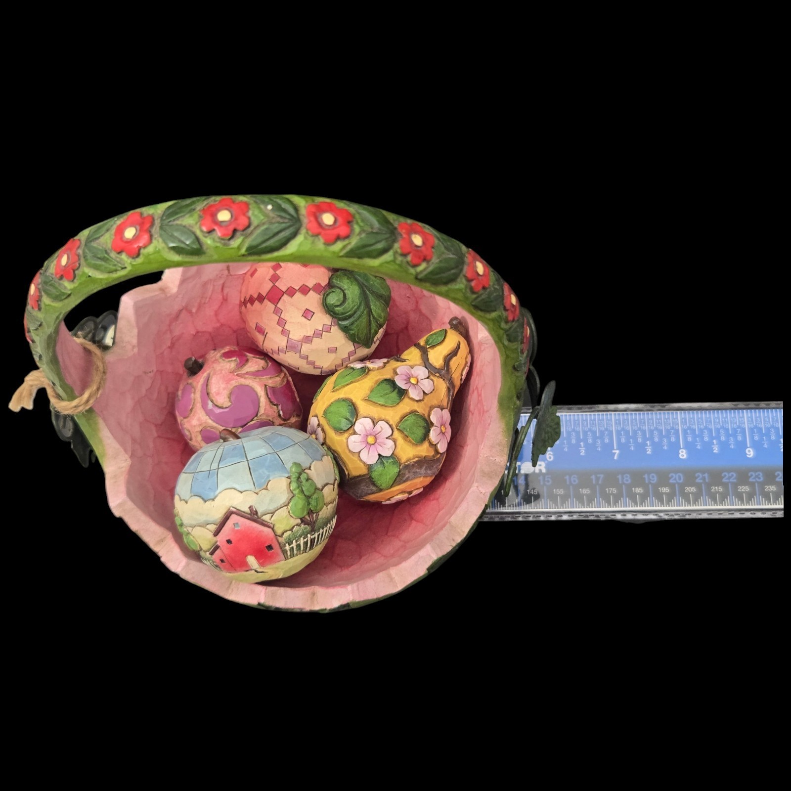 Jim Shore Watermelon Basket With 4 Fruits “A Taste of Summer’s Goodness” 2007
