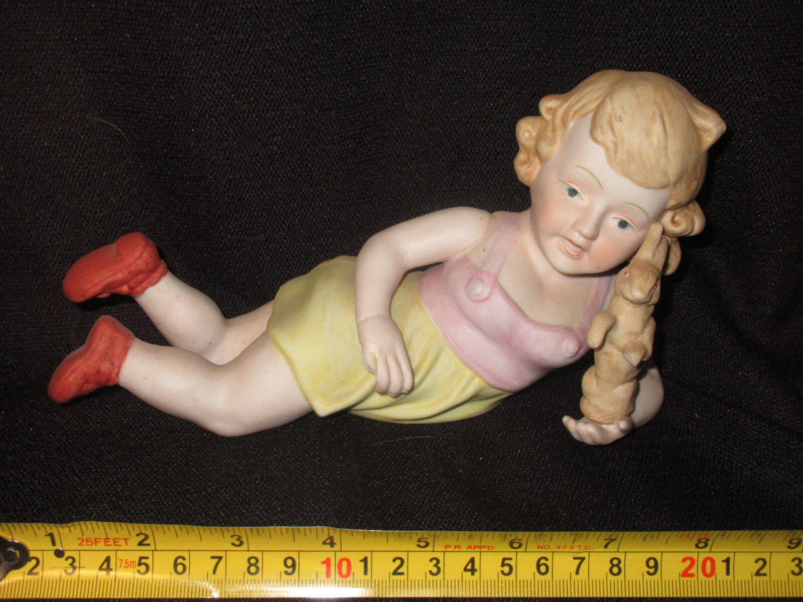 Antique Vintage Piano Baby or figurine Bisque Porcelain (Shelf).