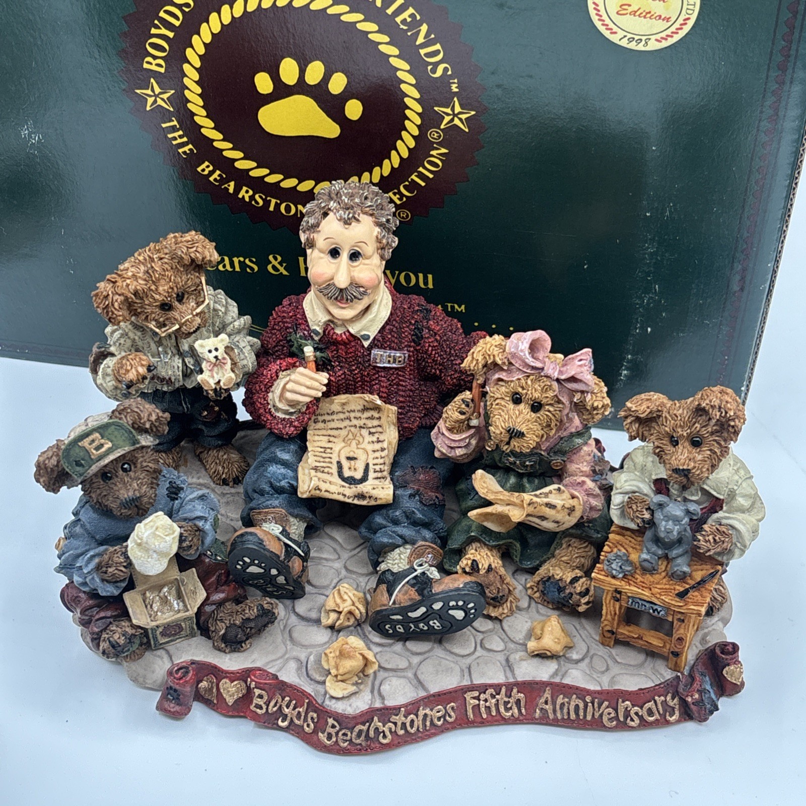 Boyds Bears Figurines Lot of 17 Resin Teddy Bear Frog Camel Etc Mixed Set READ