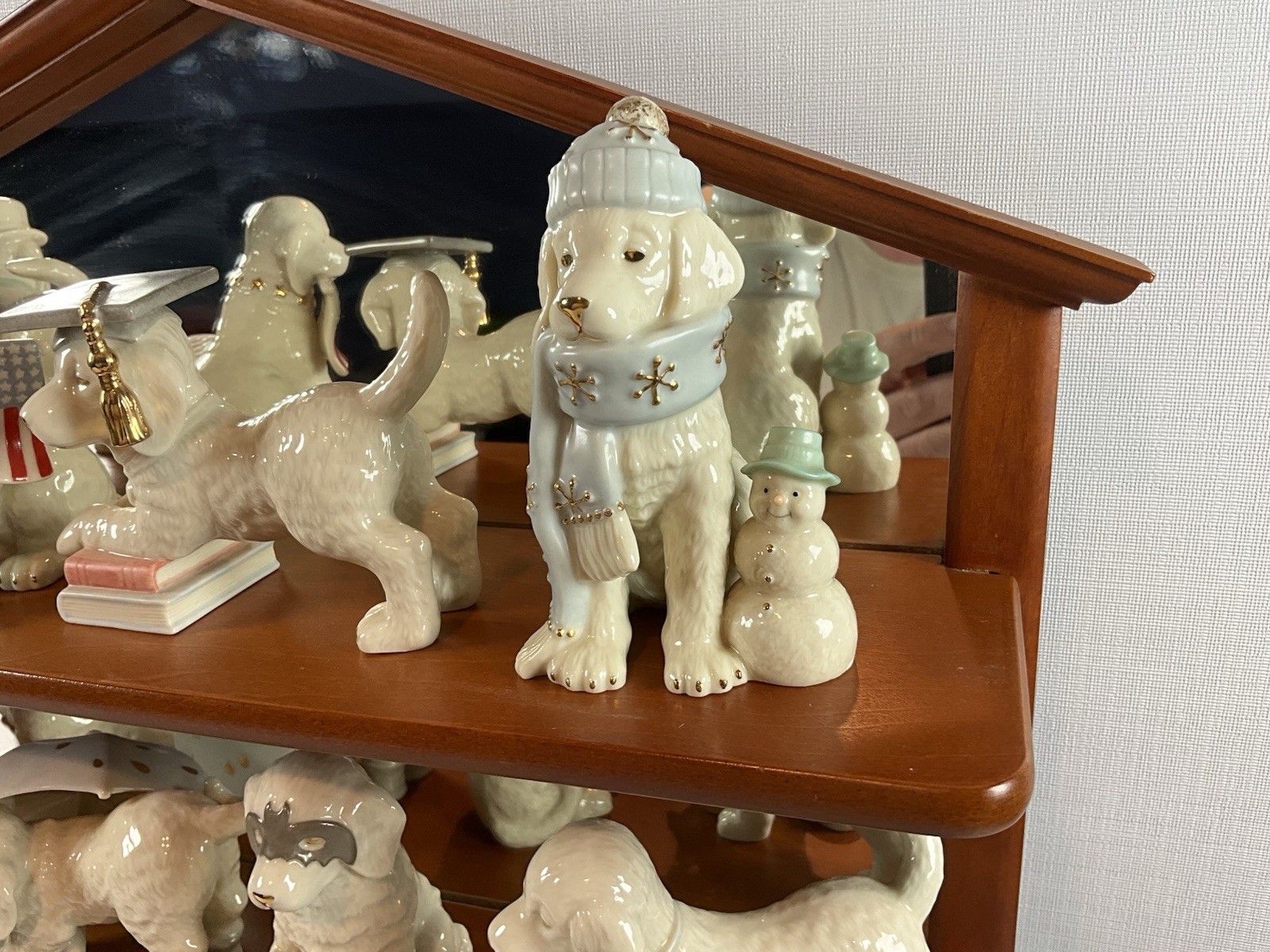 Lenox Golden Year Of Puppies Collection Complete With Shelf Display Excellent