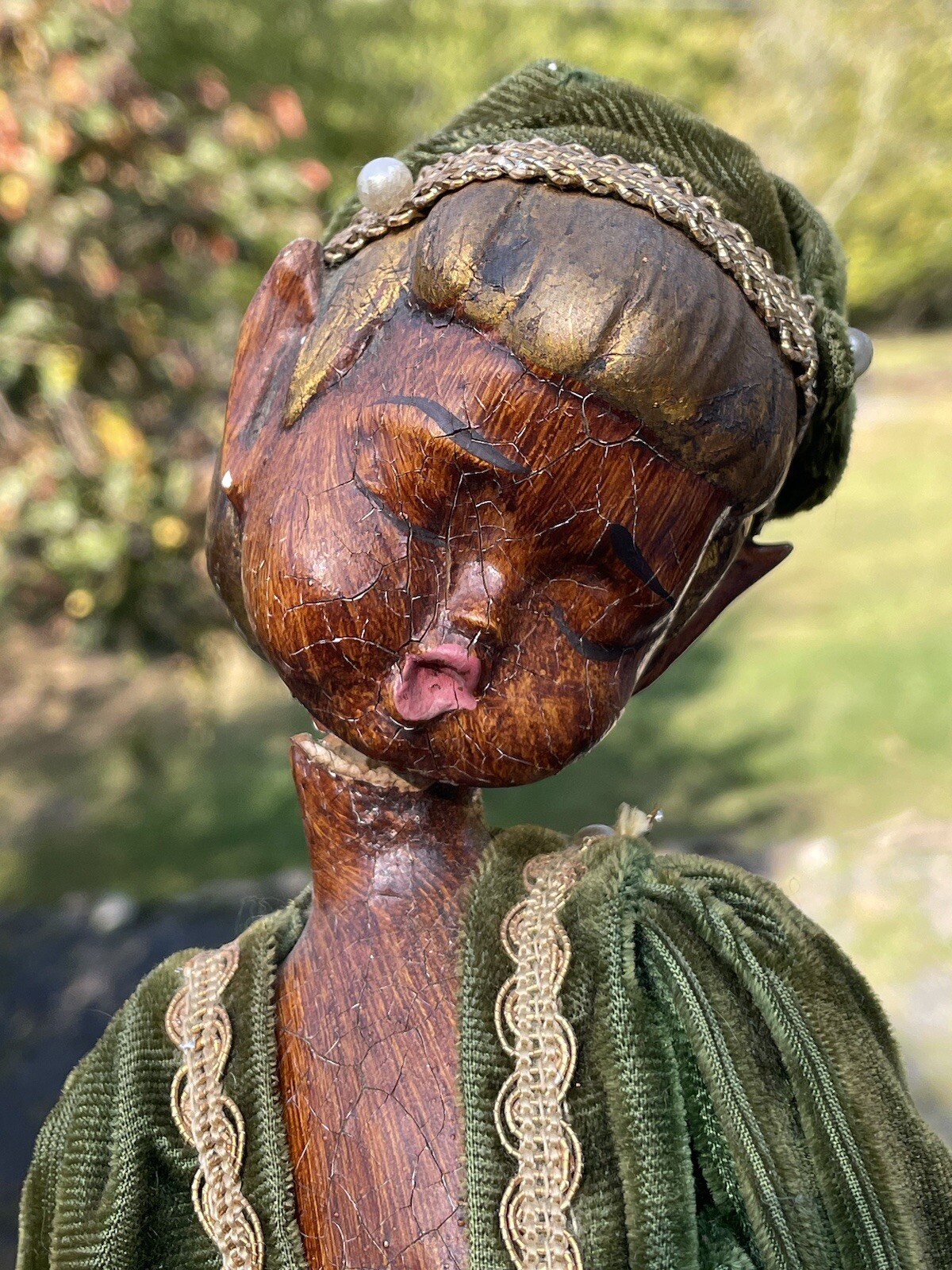 Wooden Composite Hollywood Regency Mid Century Sculpture Elf Figurine Pixie