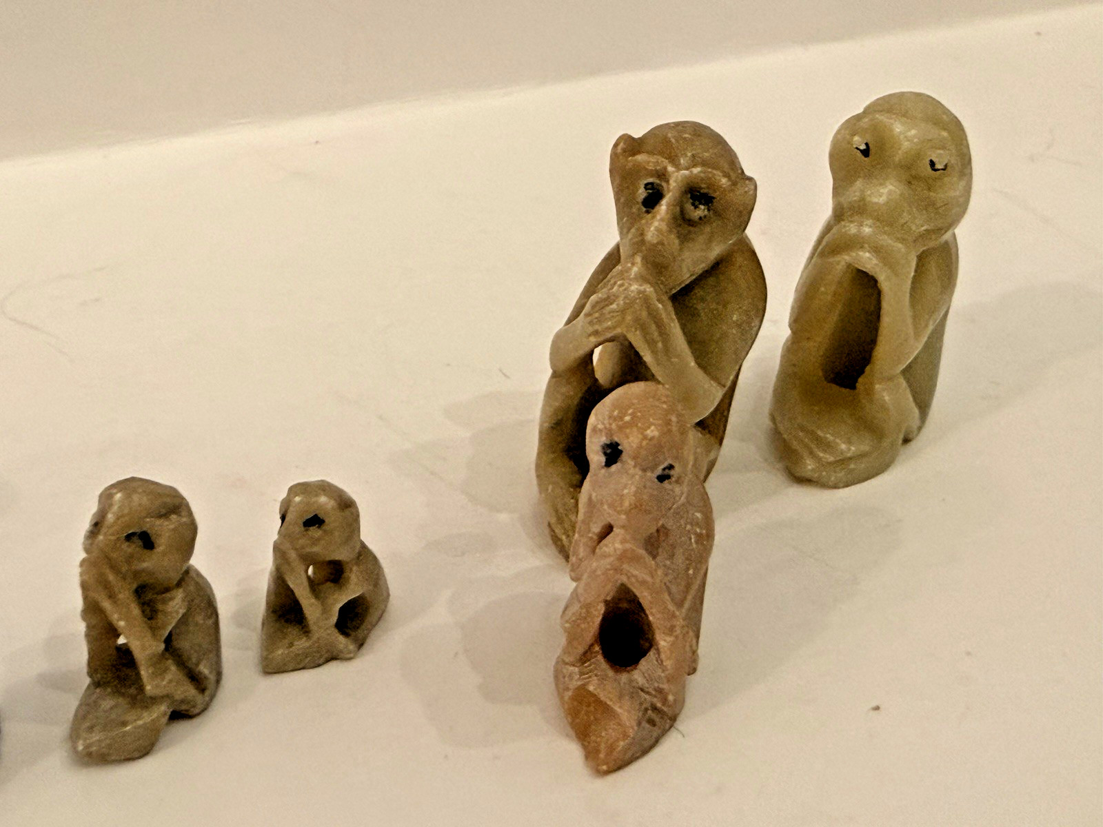 Vintage Monkey Stone Antique Figurines & Statues Miniature 8 Pc Lot Collectibles