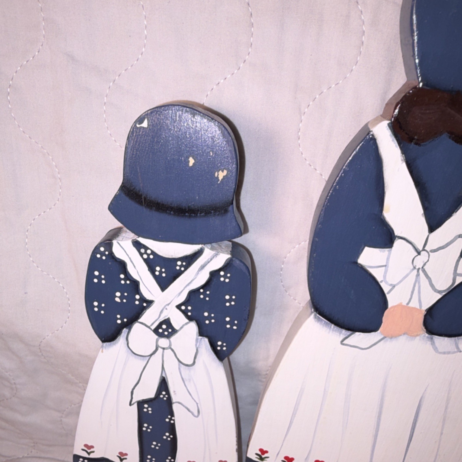 Handcrafted Hand Painted Multicolor Wood Family Figurines People 14” #1655