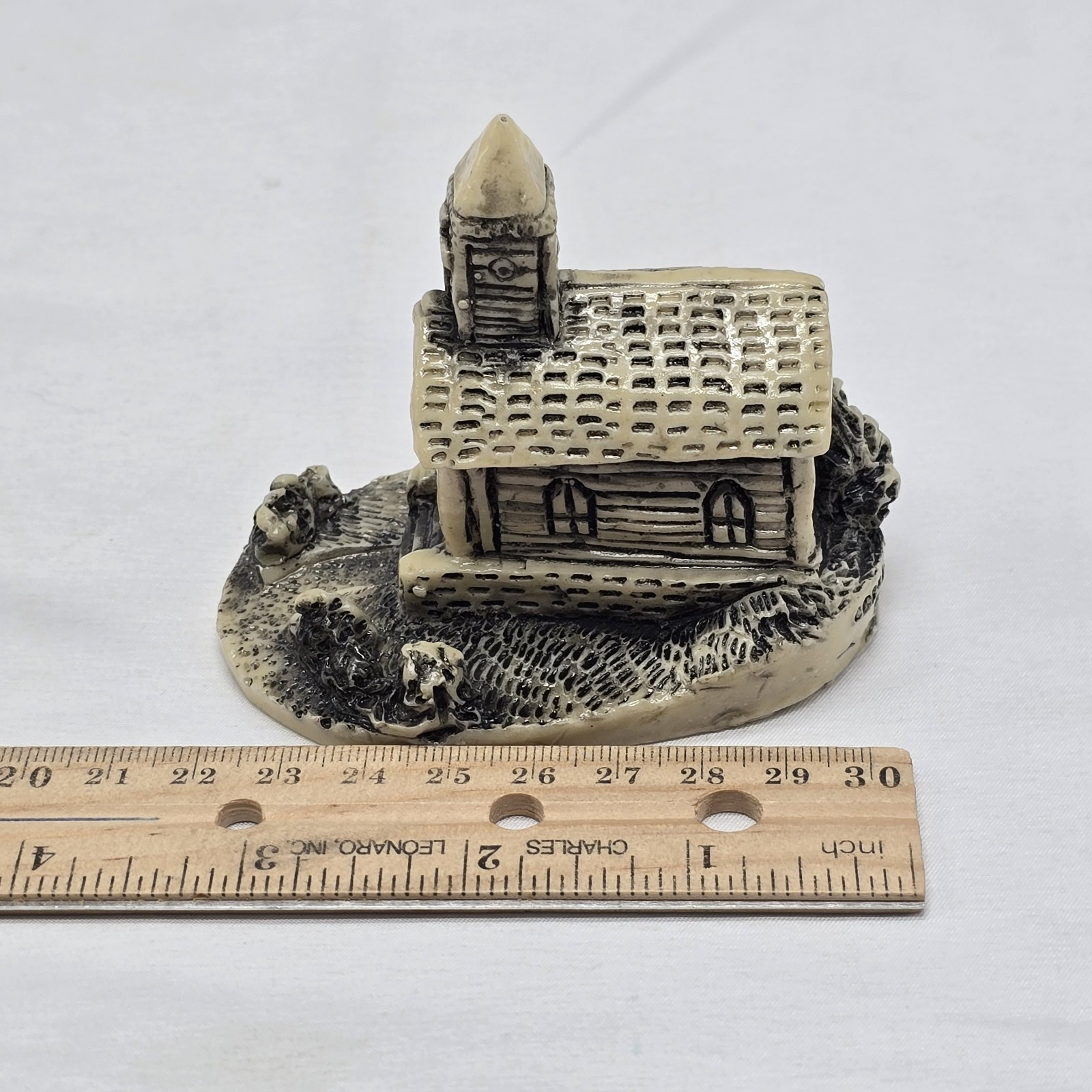 Vtg Limited Edition Georgia Marble Carved Miniature Country Church 3″