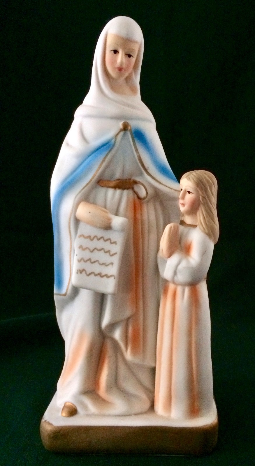 Vintage AUTOM 8″ Porcelain Figurine St Anne & Virgin Mary Mother & Daughter