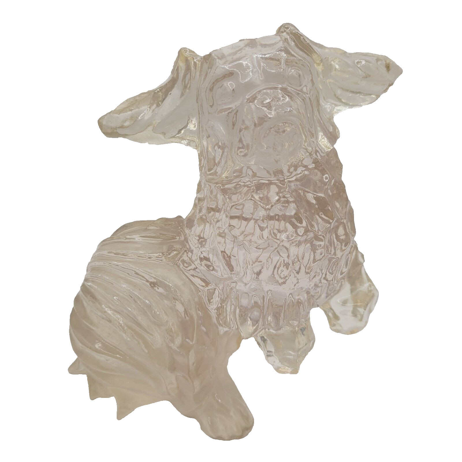 Dorothy Thorpe Clear Resin Pekingese Foo Dog Sculpture Figurine MCM 1960s Mexico