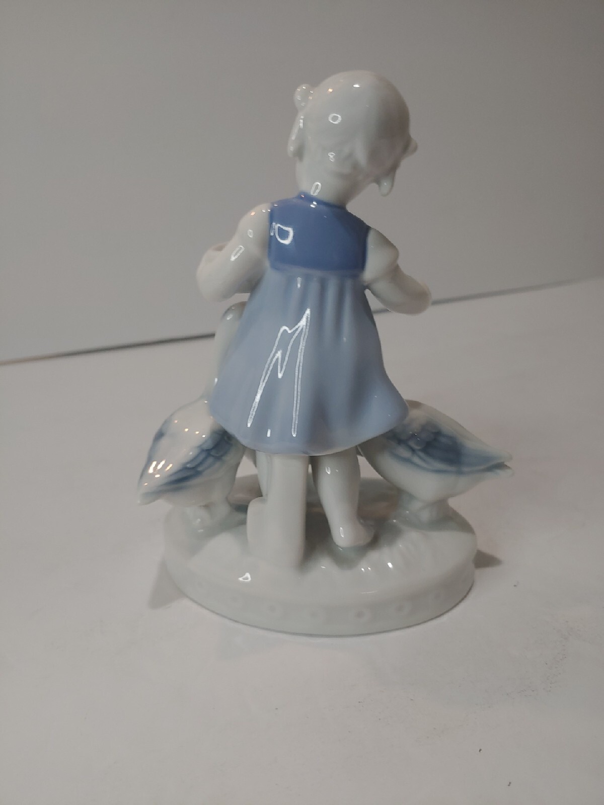 GEROLD PORZELLAN FIGURE 7″ Vintage Girl w/ geese Bavaria West Germany