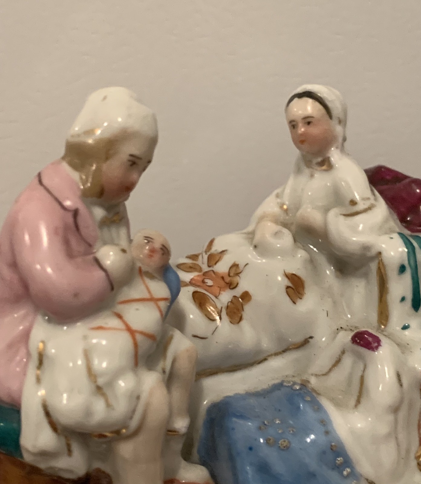 Victorian Hand Painted German Fairing Porcelain Cozy Funny Figurine