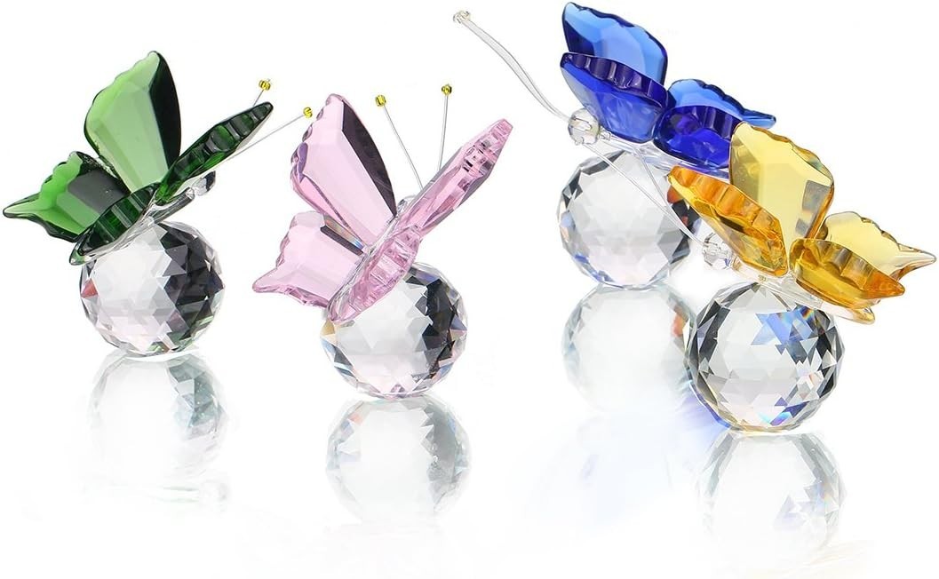 Multicolor Crystal Butterflies – 4 Pc Collection