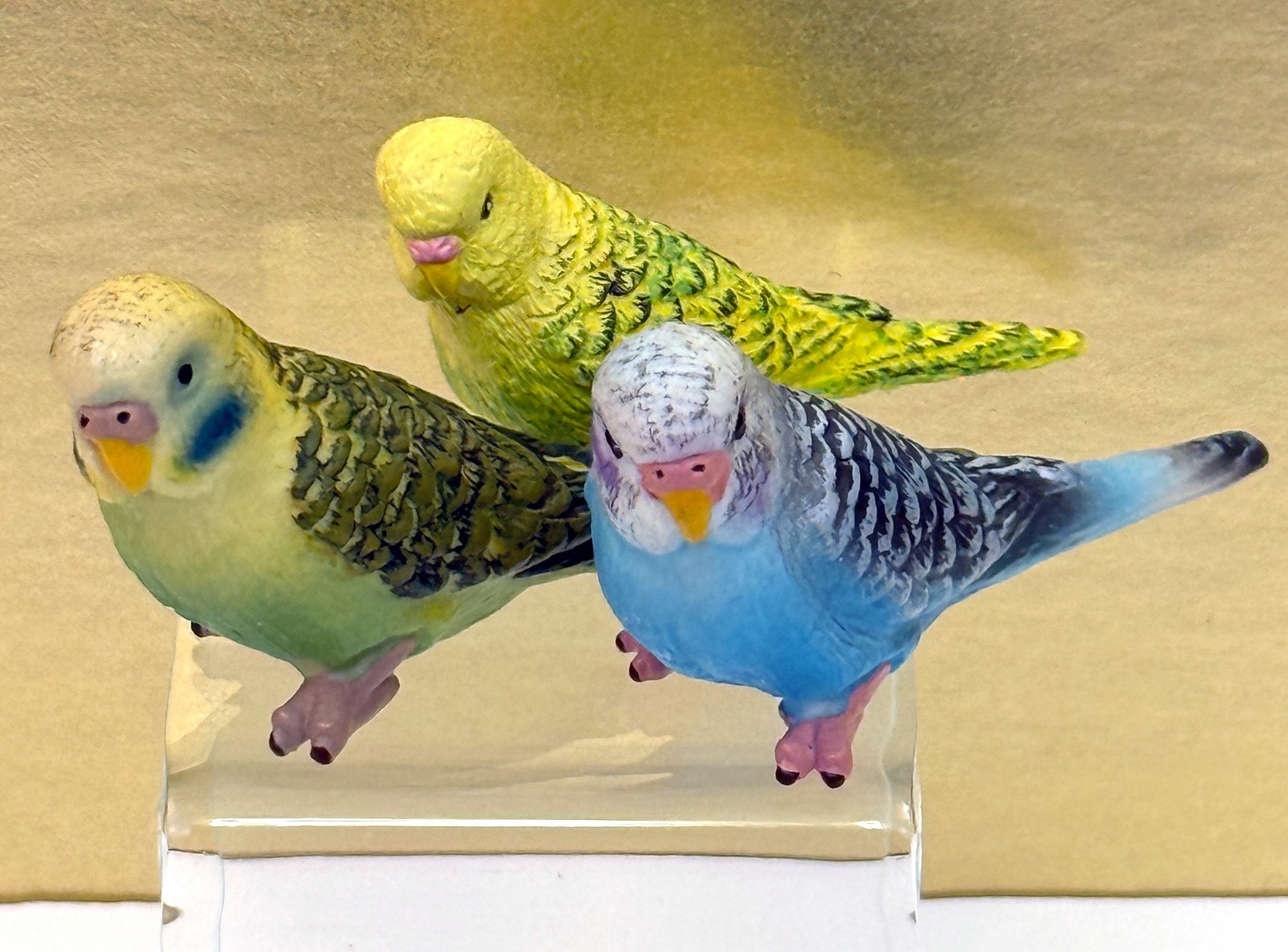 SCHLEICH Green + Blue Parakeet 2002 + 1 Safari Ltd. Parakeet Budgie Bird RETIRED