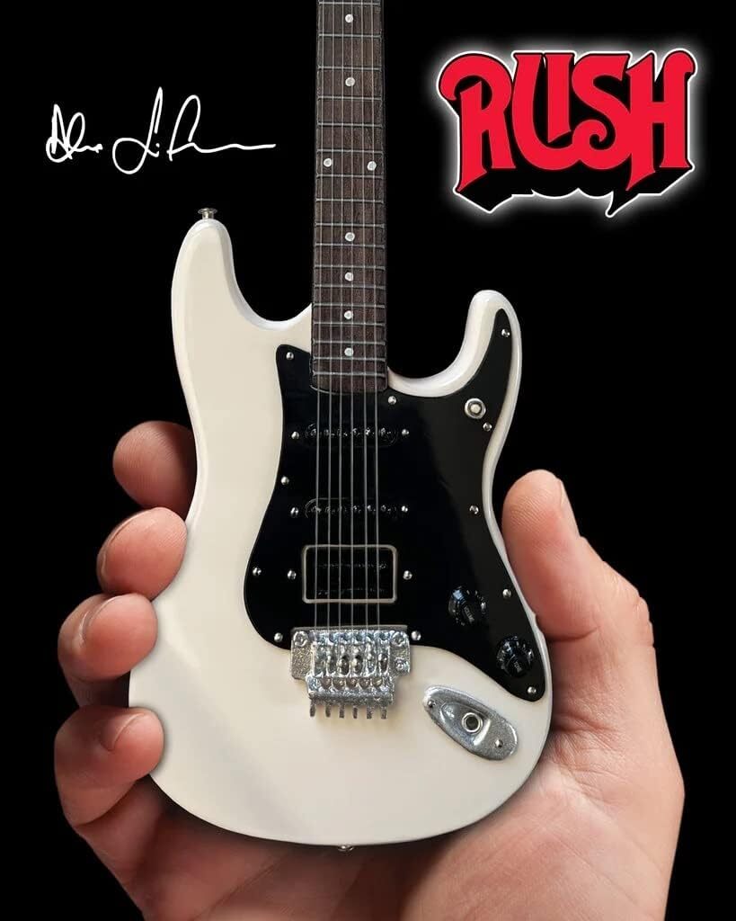 AXE HEAVEN Alex Lifeson Hentor Sportscaster Miniature Guitar Gift