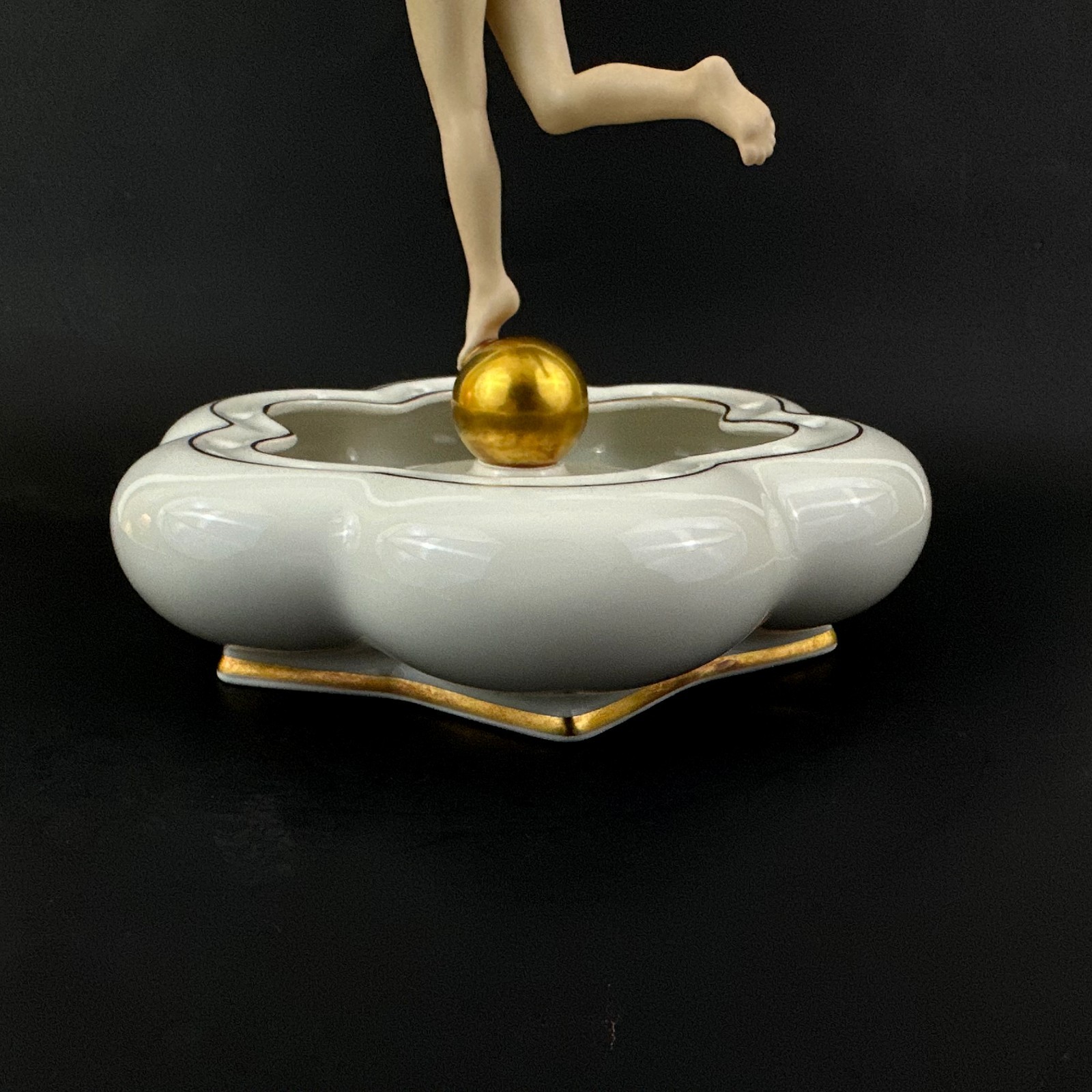 Hutschenreuther Karl Tutter Sonnenkind Sun Child Nude Lady on Gold Ball w/ Base