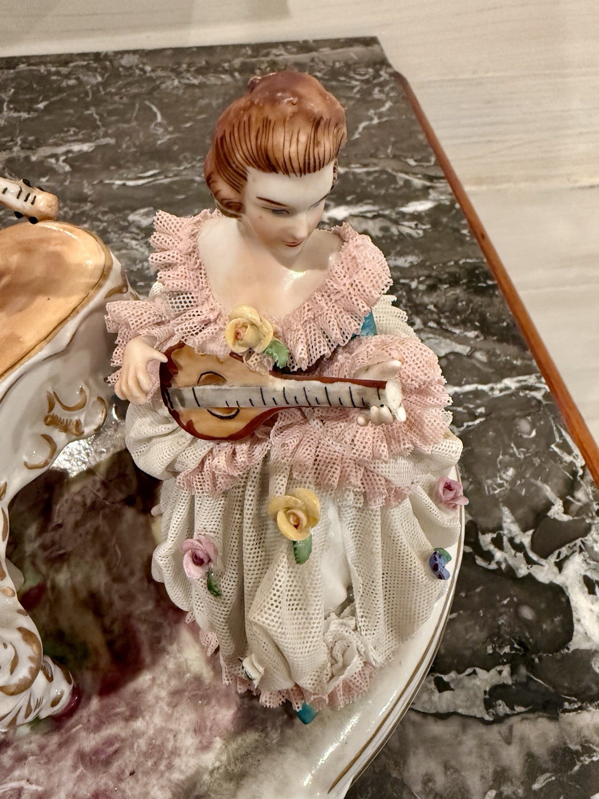 Dresden Muller Volkstedt Porcelain Figurine Musical Family Large