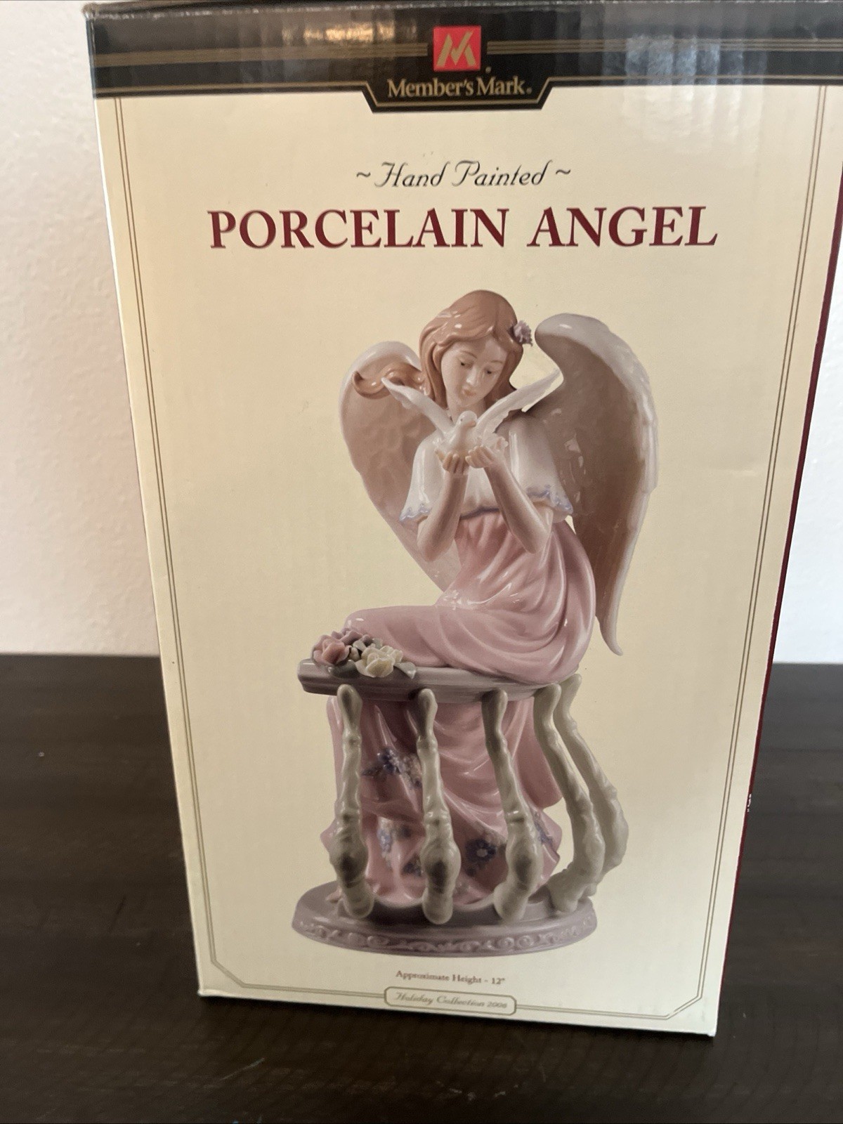 MEMBERS MARK 12″ Porcelain Angel Plus Original Box & Styrofoam