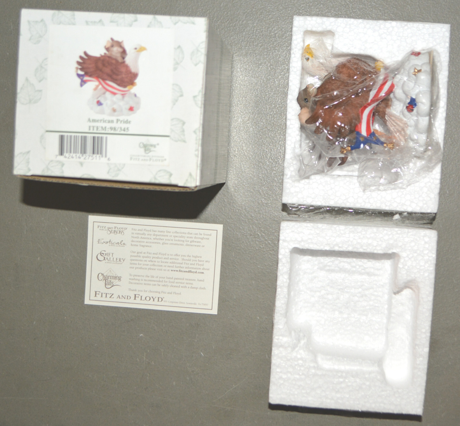 Charming Tails figurine – AMERICAN PRIDE – mouse with bald eagle