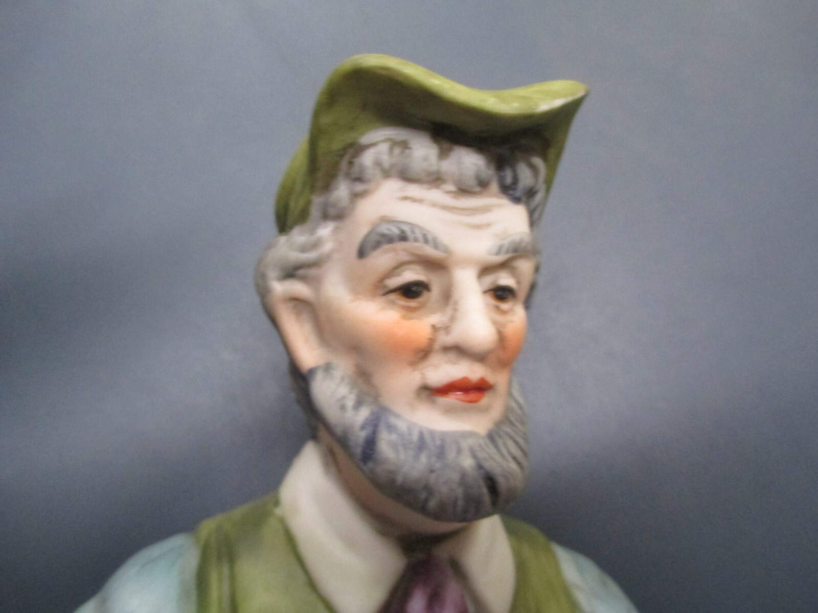 2 Pc Set Porcelain Vintage Painted Figures Figurines 11 inches tall