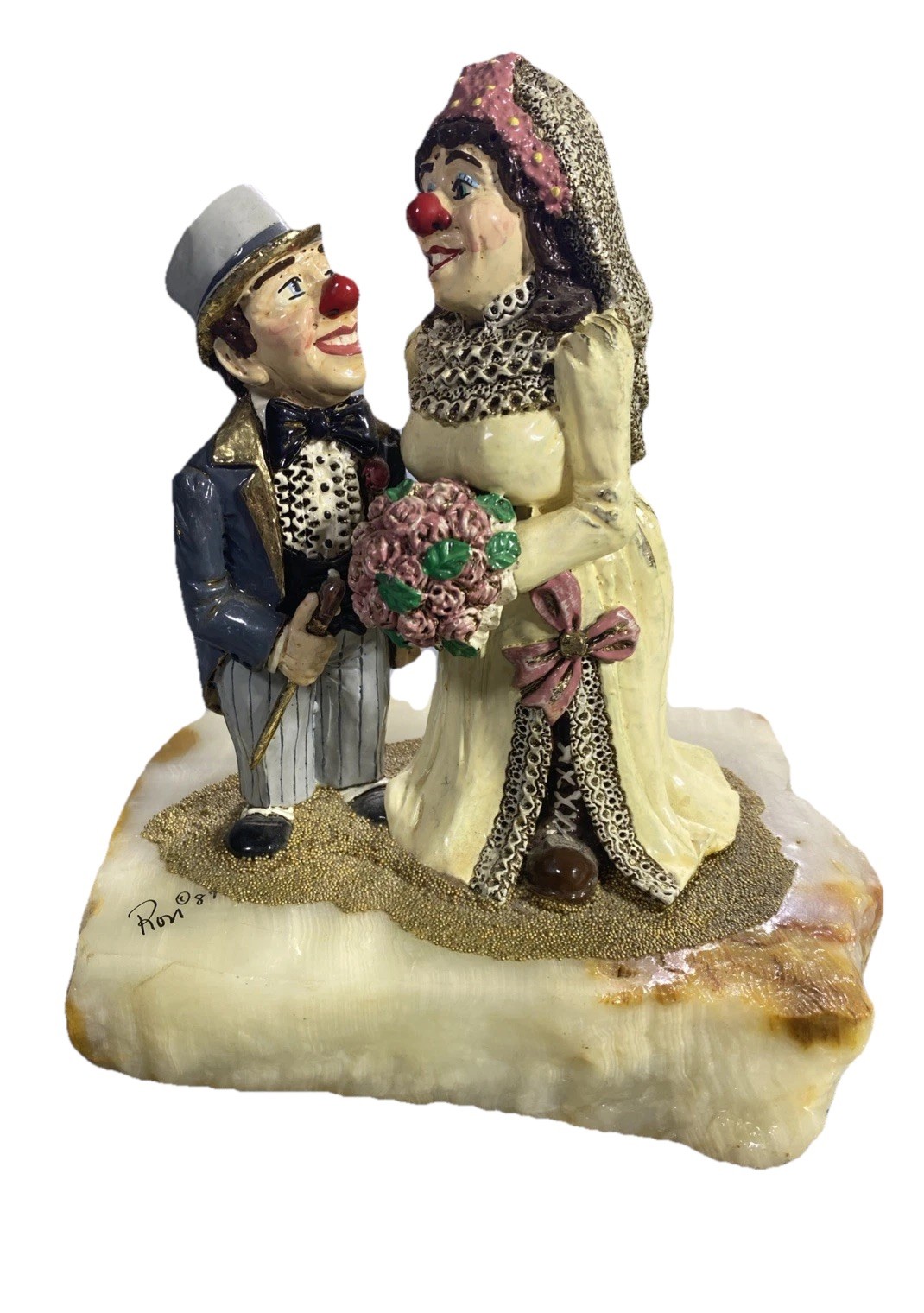 Vintage RON LEE Yes Dear 468 Clown Wedding 1987 Onyx Marbled Base SIGNED HTF