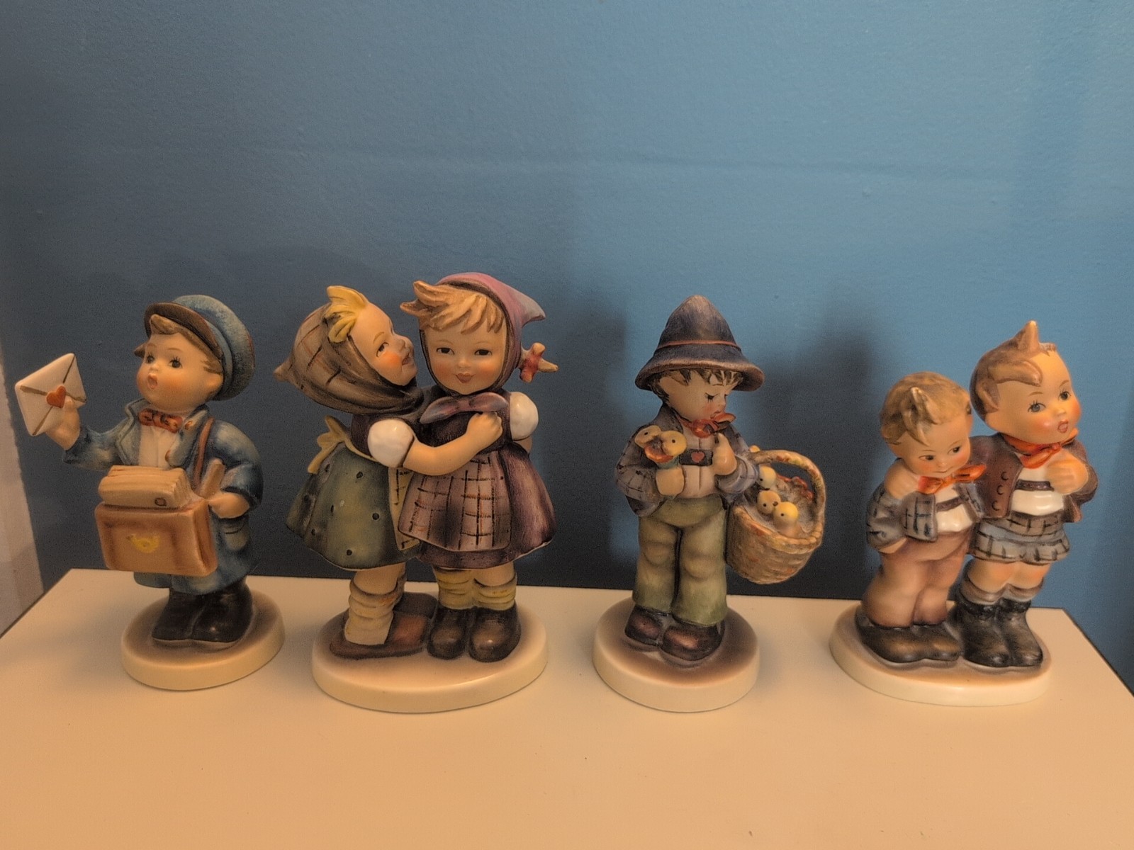 Lot of 4 Goebel Hummels Beautiful Excellent Collection 5″-5.5″ All TMK-3,4,5
