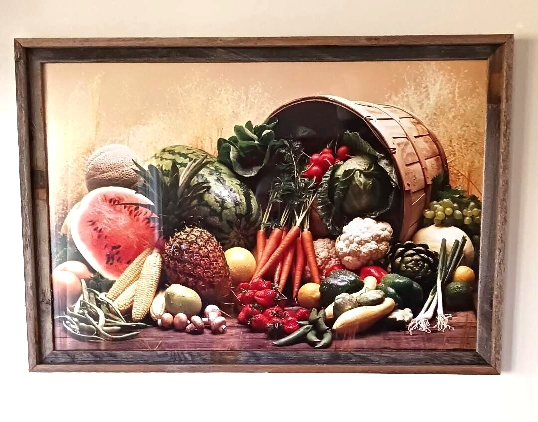 Fruit & Vegetable Picture in Barnwood Frame 39×27″