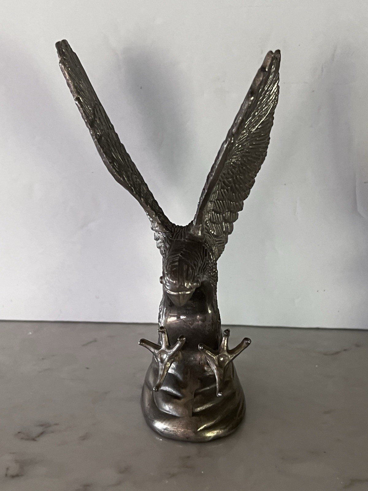 Vintage Hampshire Eagle Sculptures Figurine 5” Silver And Gold Coated (set Of 2)