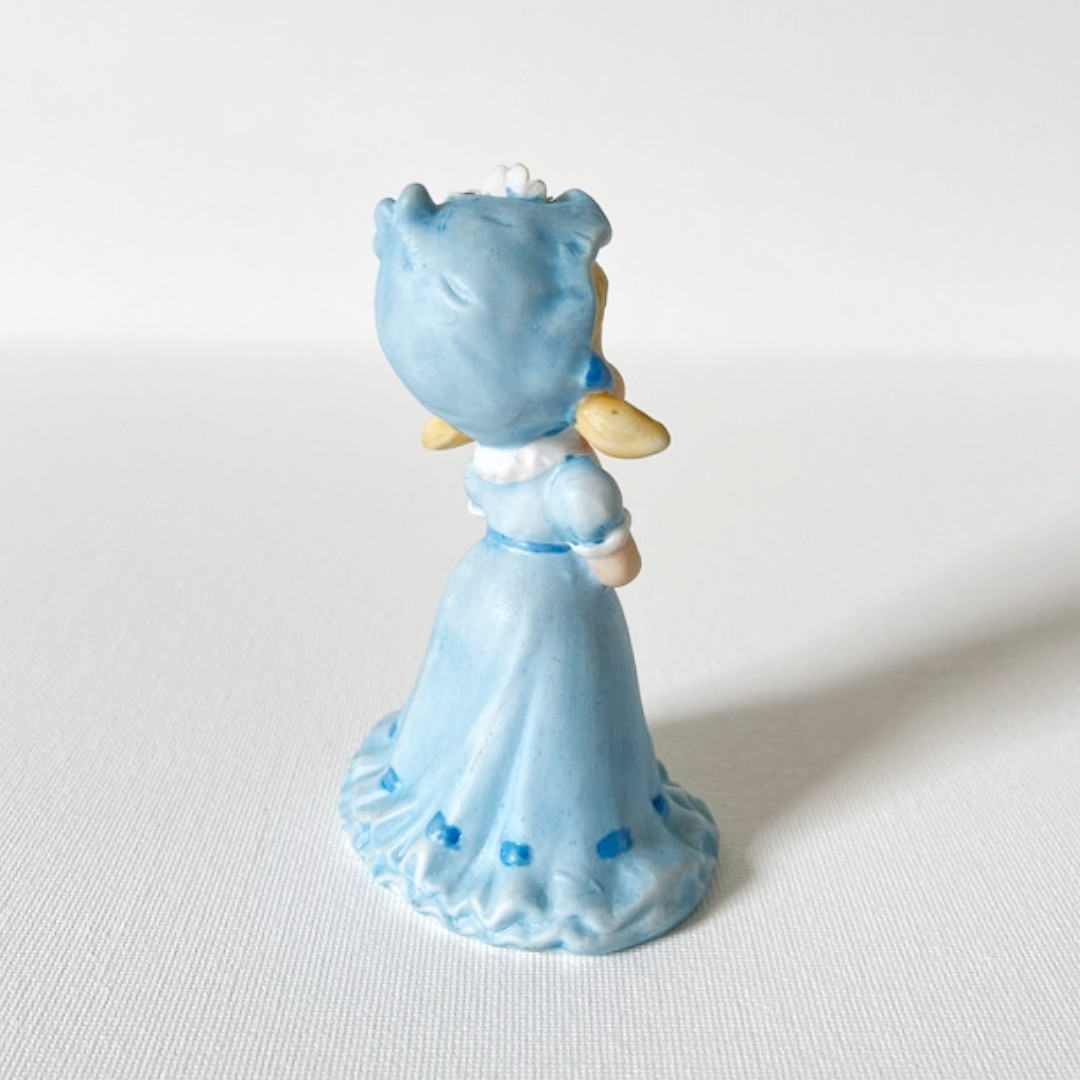 Vintage ~ Napco ~ 1956 Blue Dress Girl with Doll Figurine ~ Porcelain Bisque
