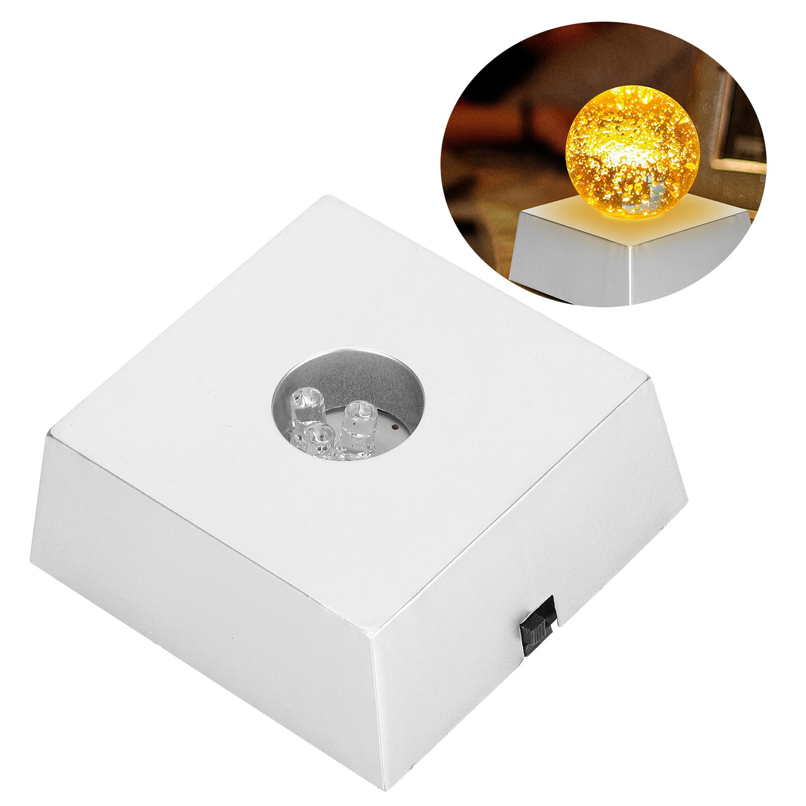 1 Small Trapezoidal LED Light Base Colorful Display Stand For Crystals