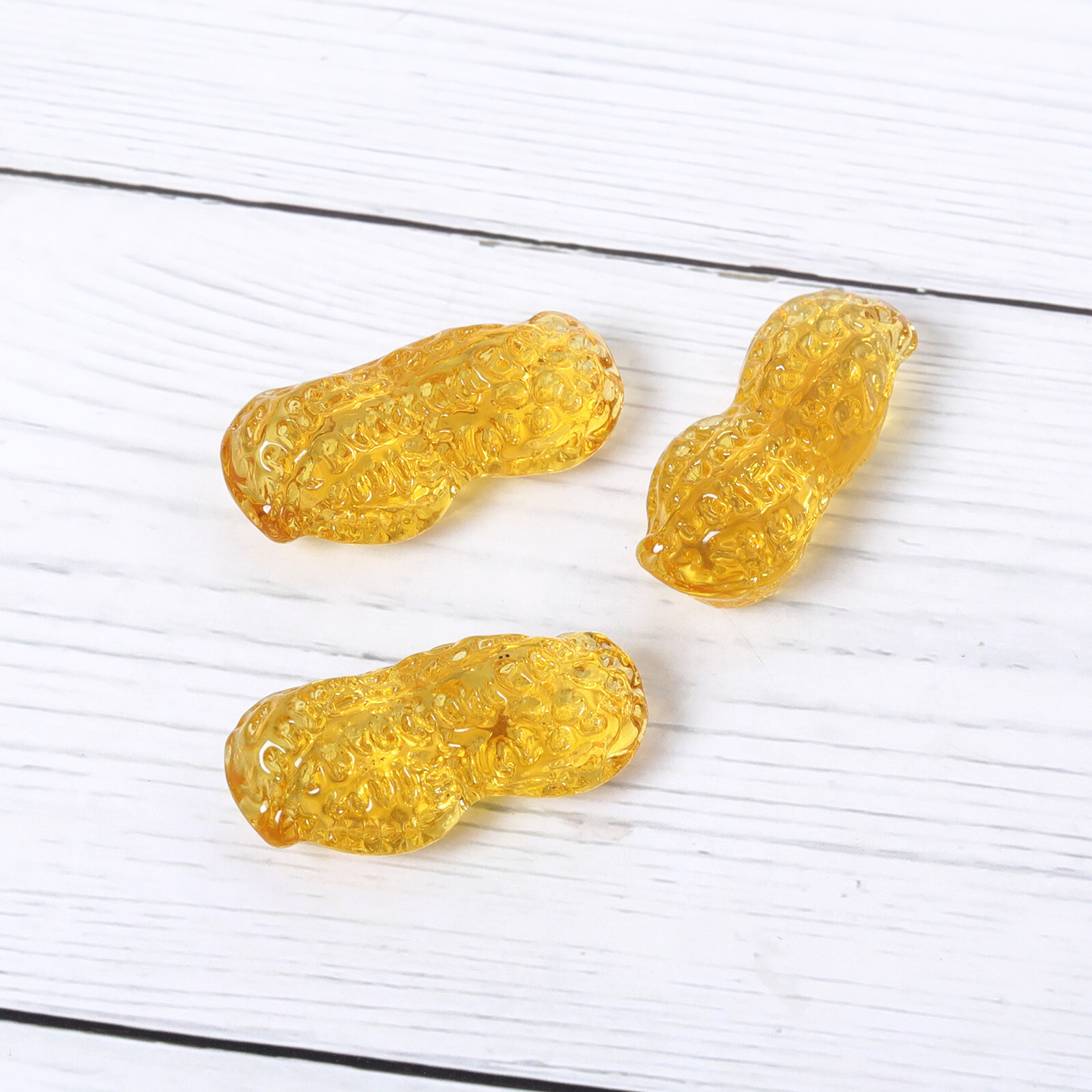 5Pcs Golden Crystal Peanut Figurine Collectible Glass Peanut Ornament Gift
