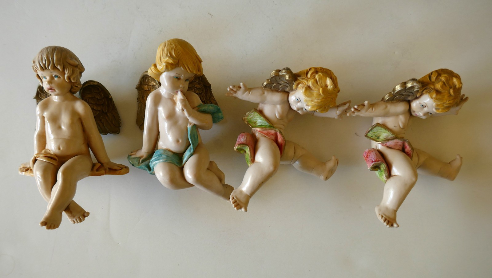 4 Free Standing Cherubs Angels Italy Fontanini Figurines