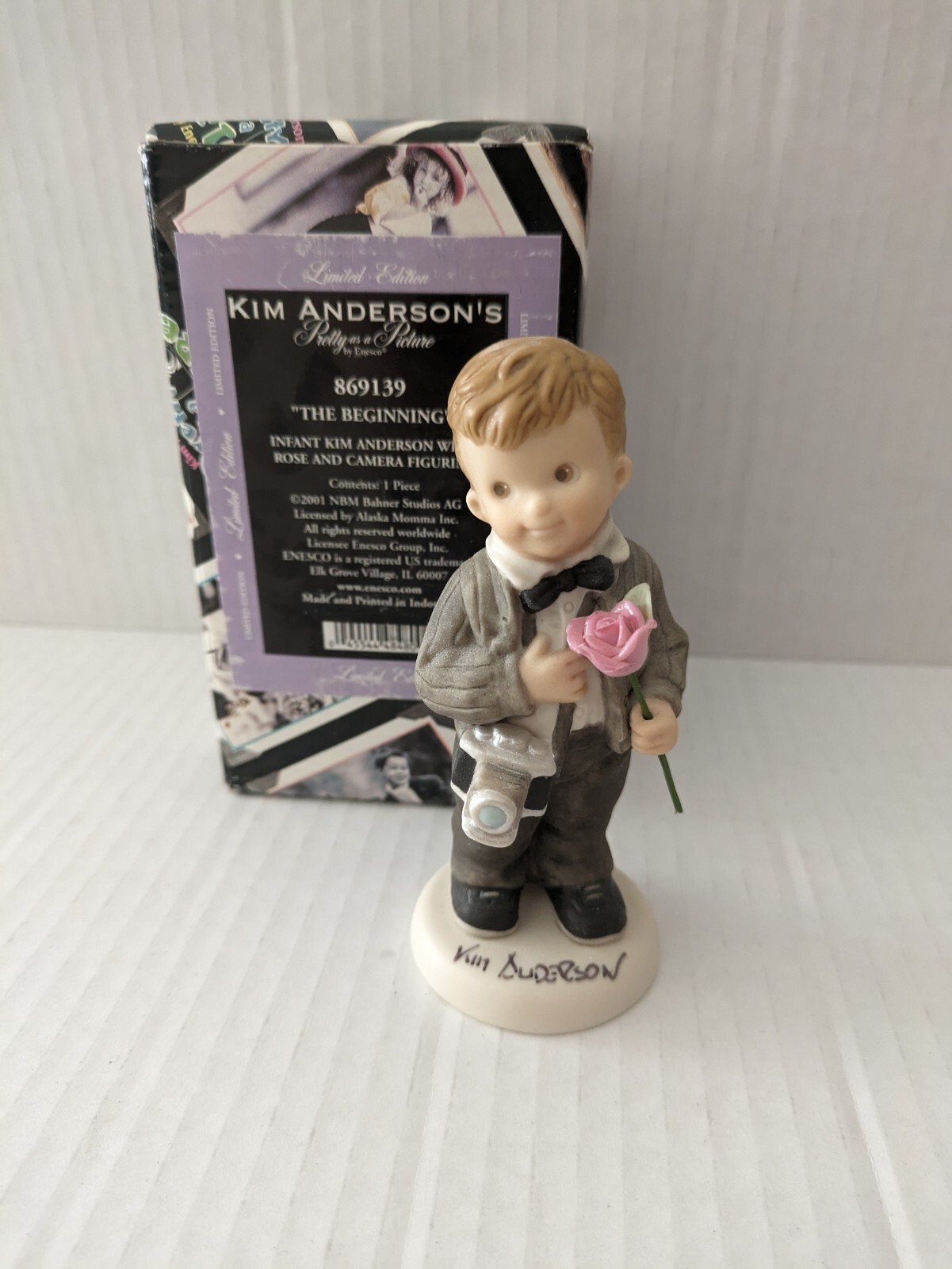 NIB Signed Limited Edition 2001 “The Beginning” Kim Anderson Child Rose Figurine