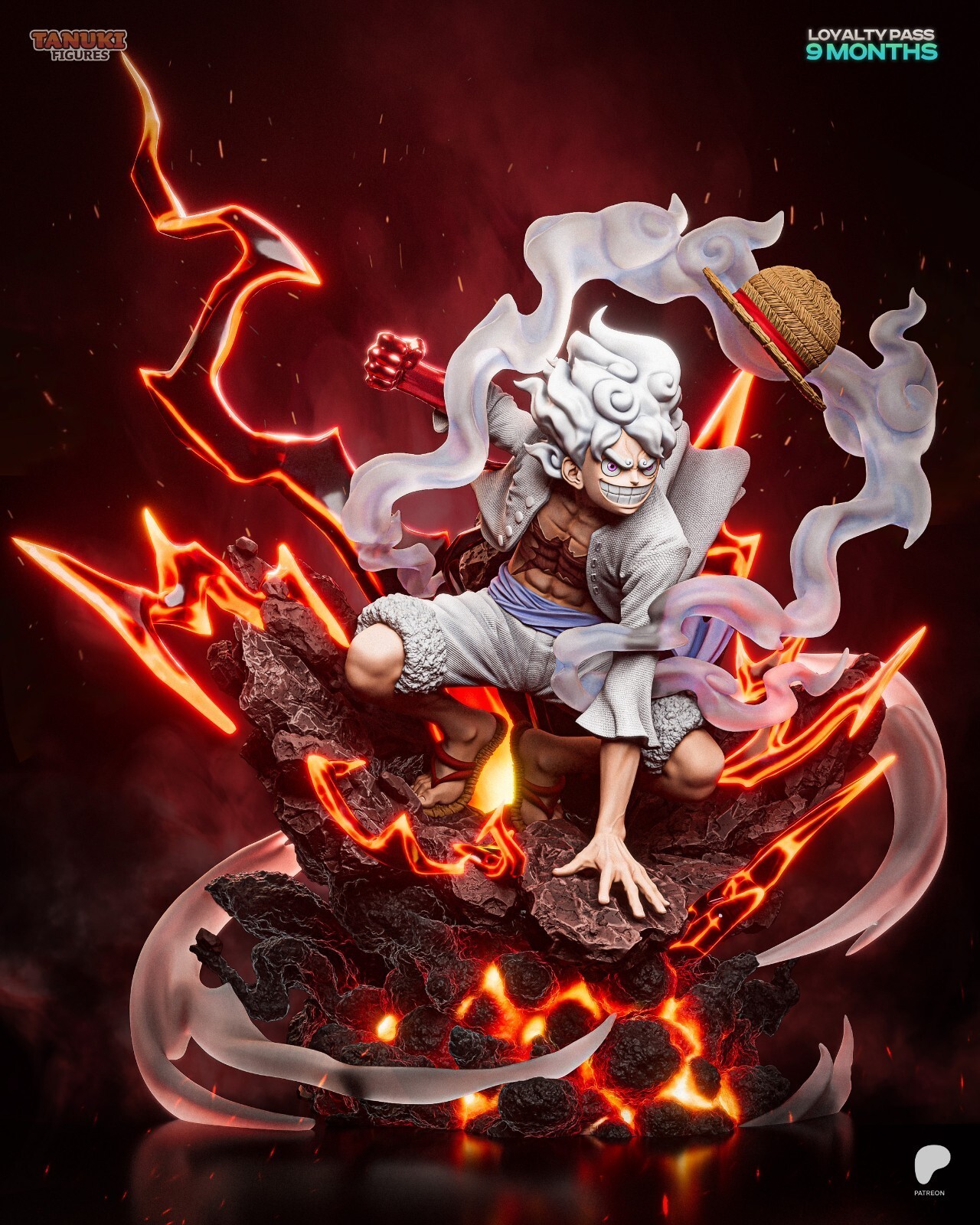 1:8 Luffy Gear 5 One Piece Fan Art UNPAINTED High Quality Garage Kit