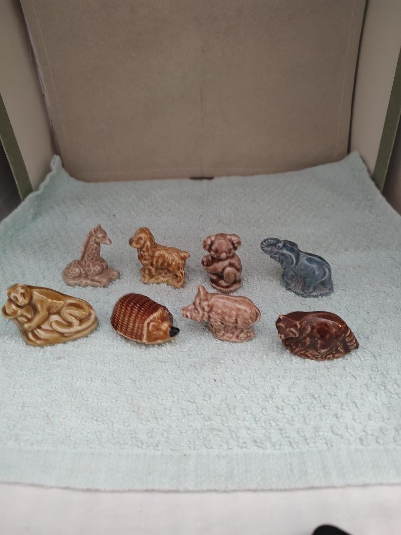 Wade Ceramic Whimsies Lot Of 8 Figurines Vintage United Kingdom Animals