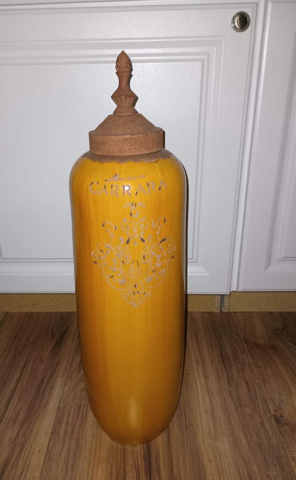 Vintage Massa Carrara Pottery. LARGE 24 Inches Tall With Metal Lid Philippines