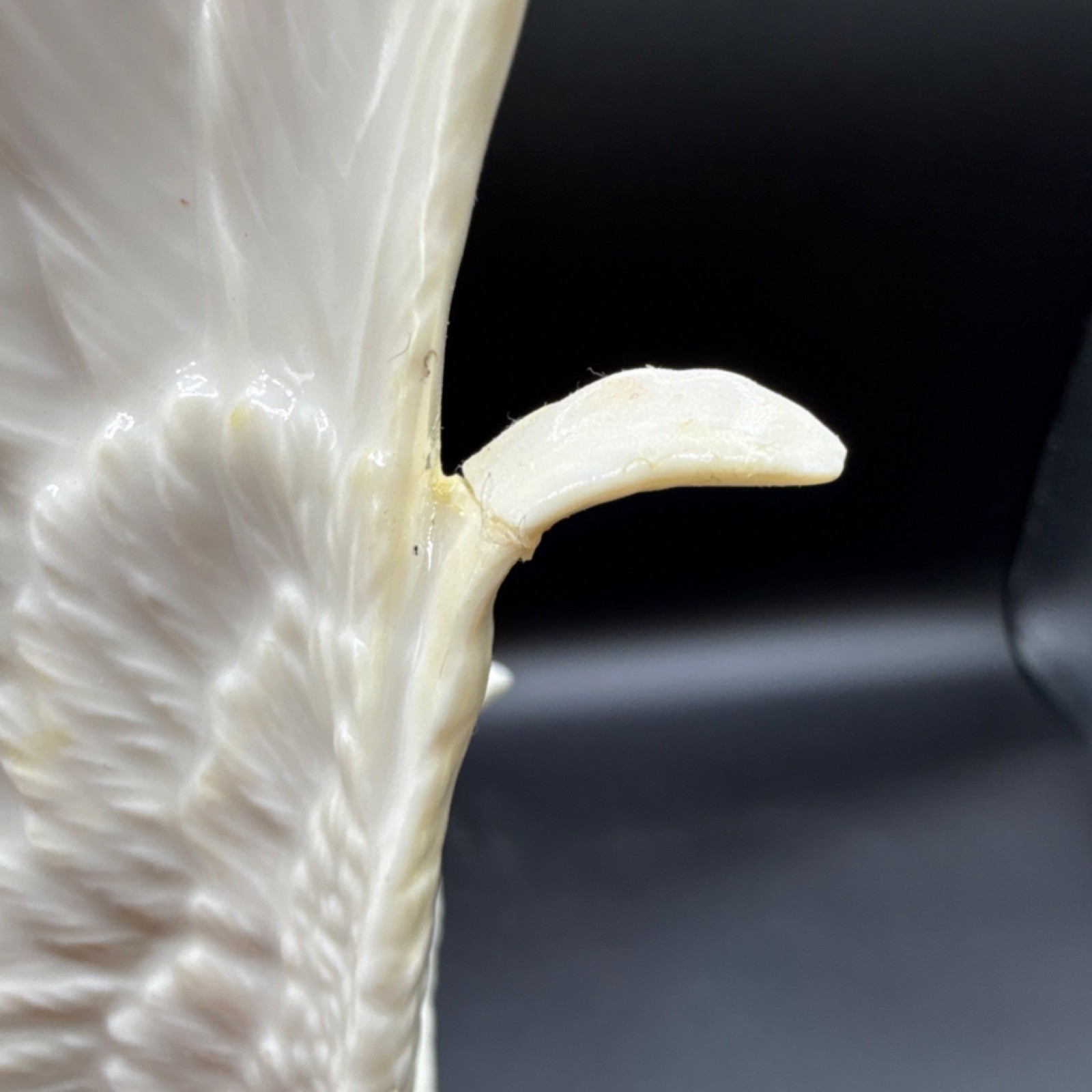 Lenox ivory and gold porcelain eagle figurine with glossy finish, 9 in
