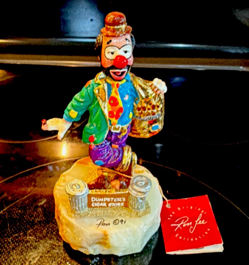 Ron Lee World of Clowns “Dumpster’s Cigar Store” 1991 Limited Signed Figurine
