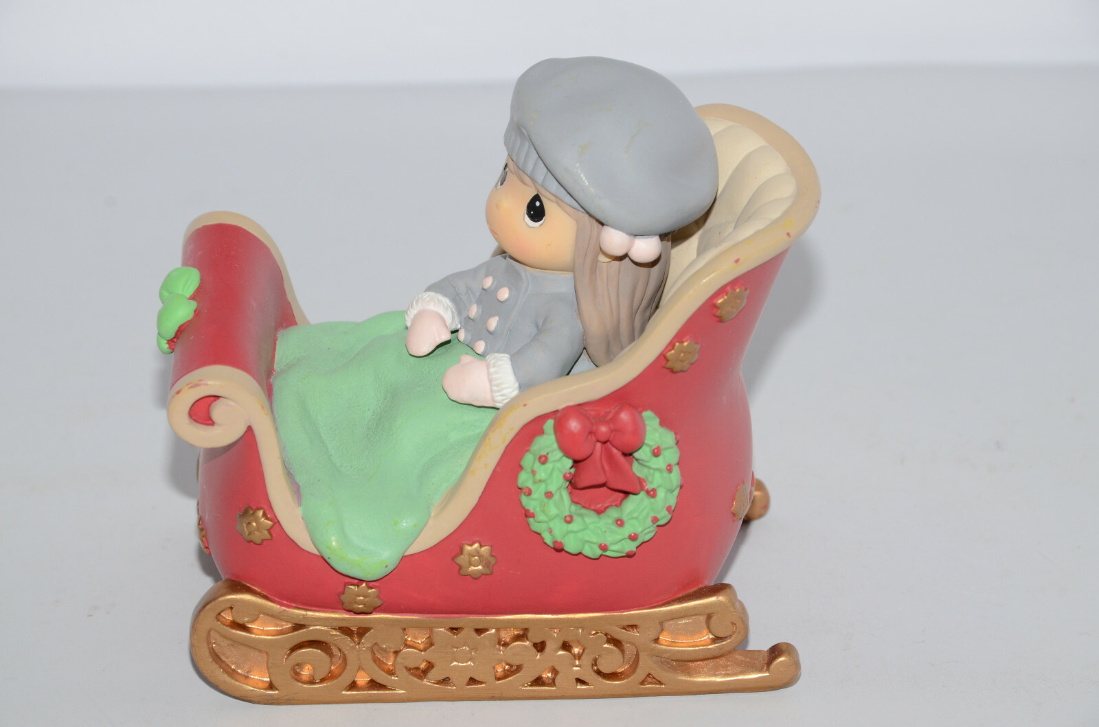 Precious Moments Figurine Musical Christmas Sleigh Jingle Bells – Missing Bell