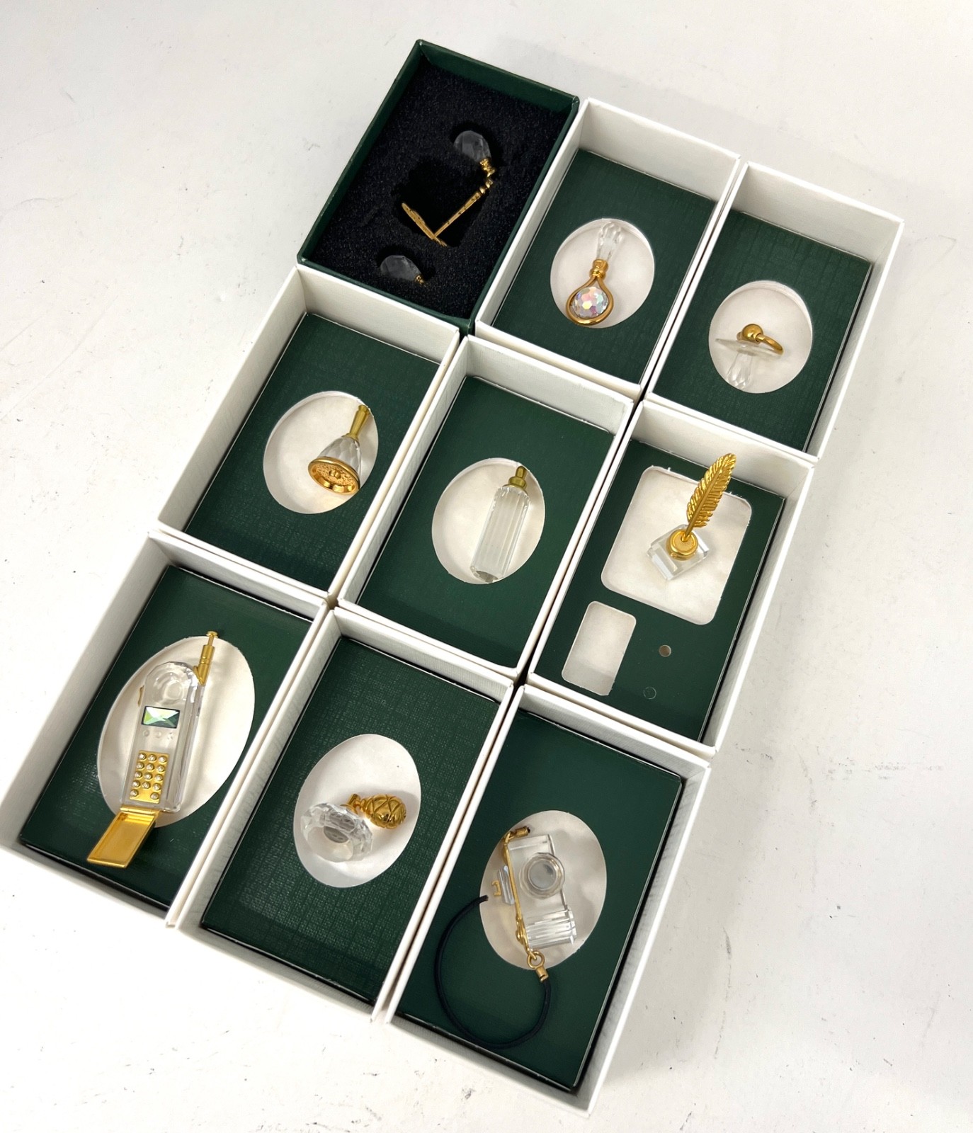 Swarovski 9 Pieces Crystal Memories Miniature with Gold Accent – Collection # 7