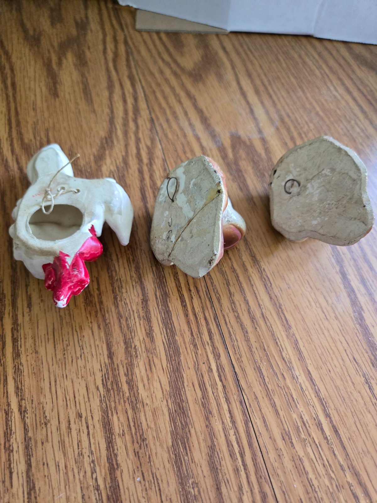 Lot of 3 ceramic porcelain vintage mini 40s-50s dog head wall mount figurines