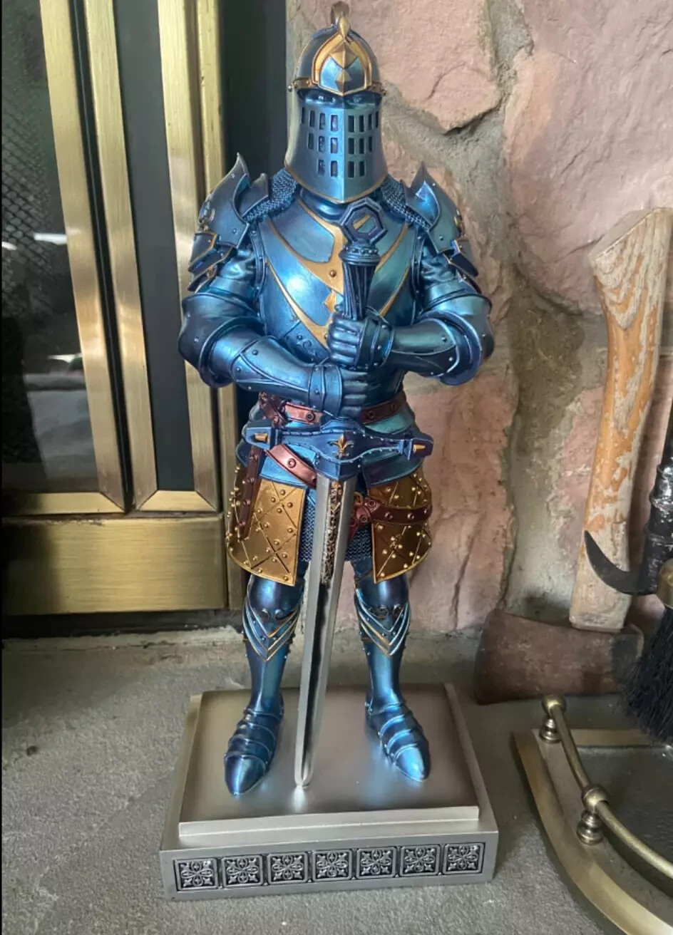 Medieval Knight In Armor Statue Soldier Warrior Figurine Armour Home Decor Gift.