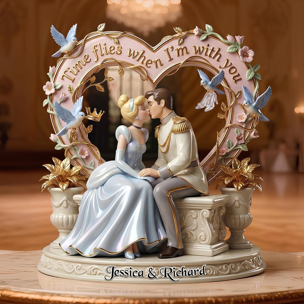 Personalized Cinderella & Prince Charming Acrylic Plaque Wooden Block Desk Decor