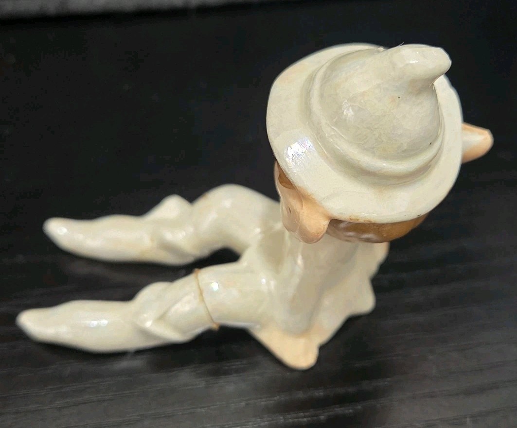 Vtg Set of LEFTON? Iridescent White Pixie Elf Whimsical Figures Japan Christmas