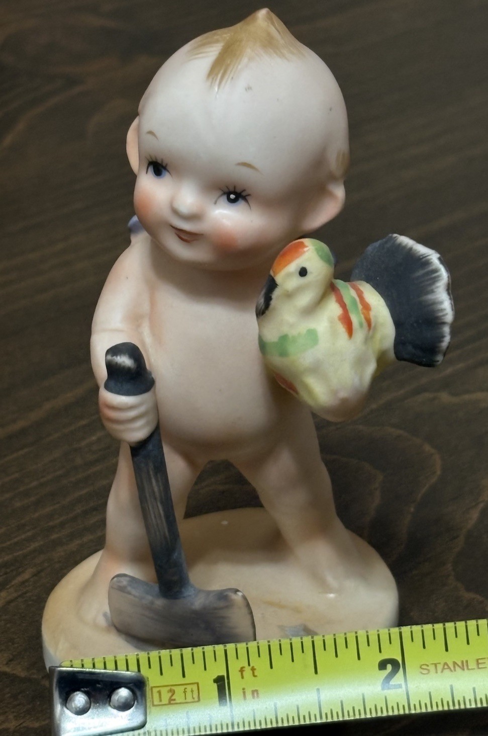 Vintage November Monthly Kewpie Baby Thanksgiving Ceramic Figurine Turkey Rare
