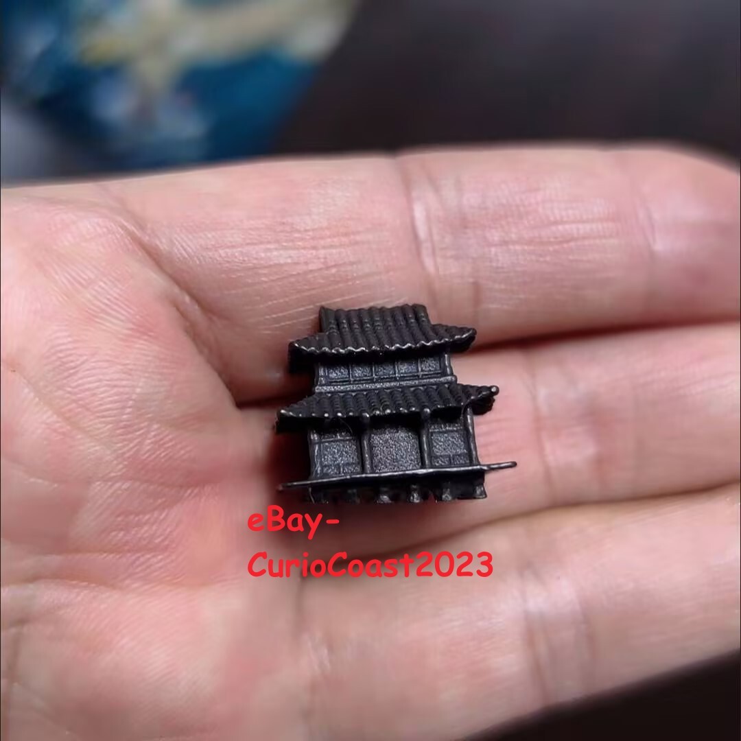 Solid Brass Ancient Building Miniature Ornament for Sandbox Scene Decoration
