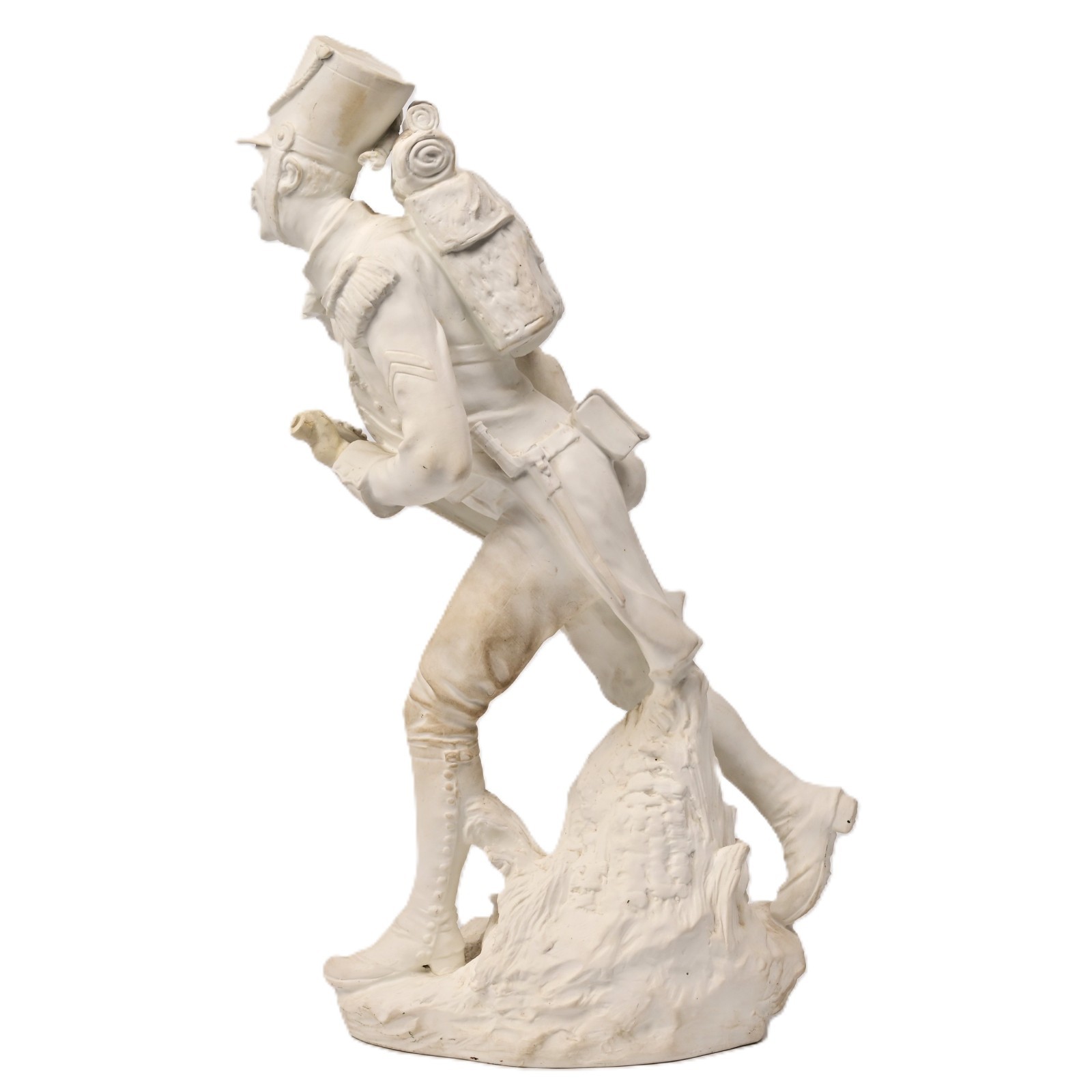 GEORGES FLAMAND Antique Original Vintage Signed Ceramic Bisque Sculpture Statue