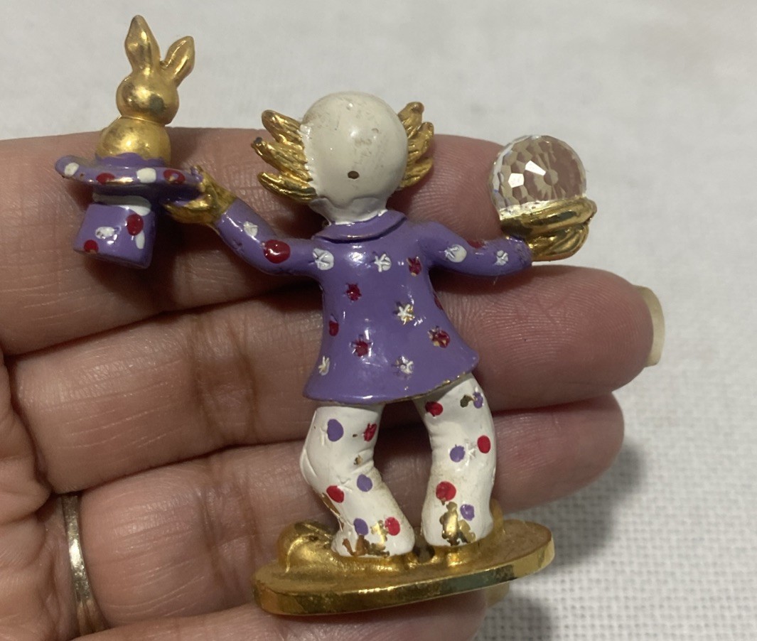 Spoontiques pewter with swarovski crystals . Circus Clown Figurines Set of 7