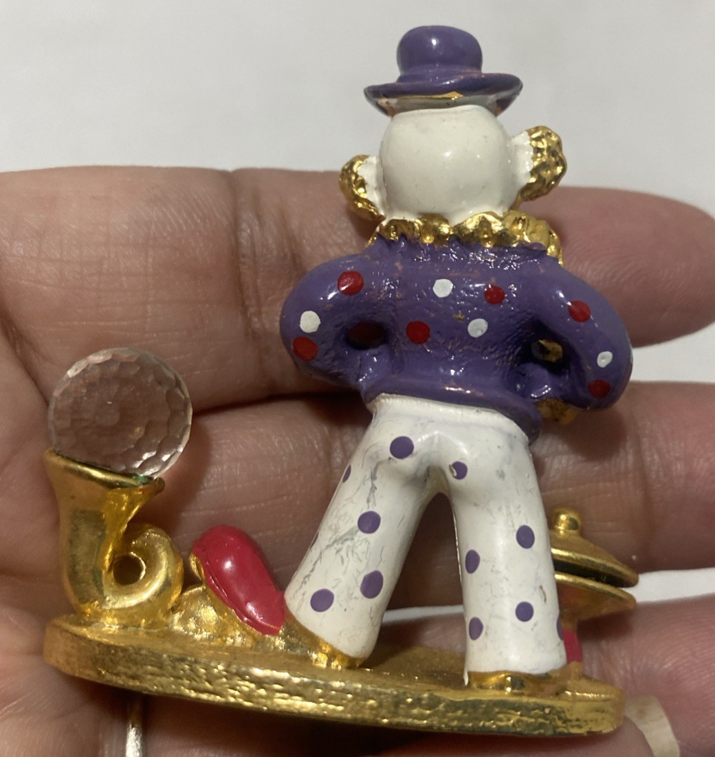 Spoontiques pewter with swarovski crystals . Circus Clown Figurines Set of 7
