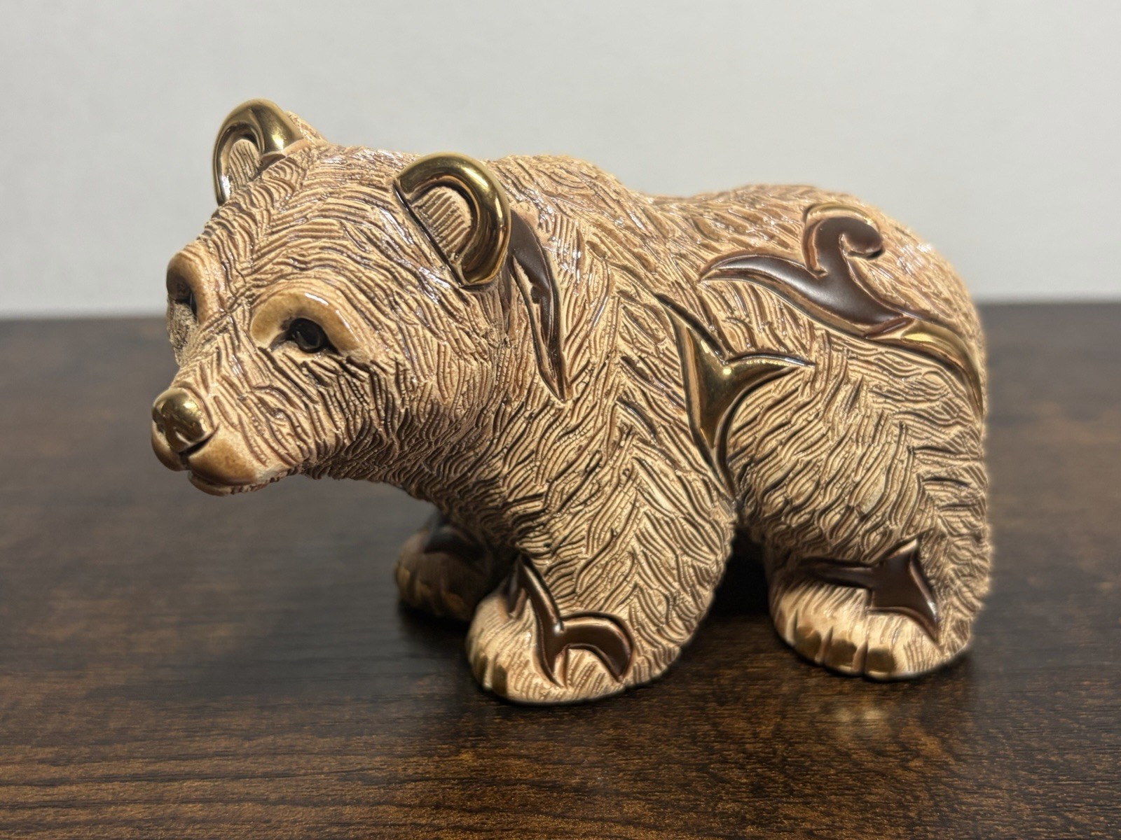 De Rosa Artesania Rinconada Gold Plated Brown GRIZZLY BEAR Signed “DeRosa 10”