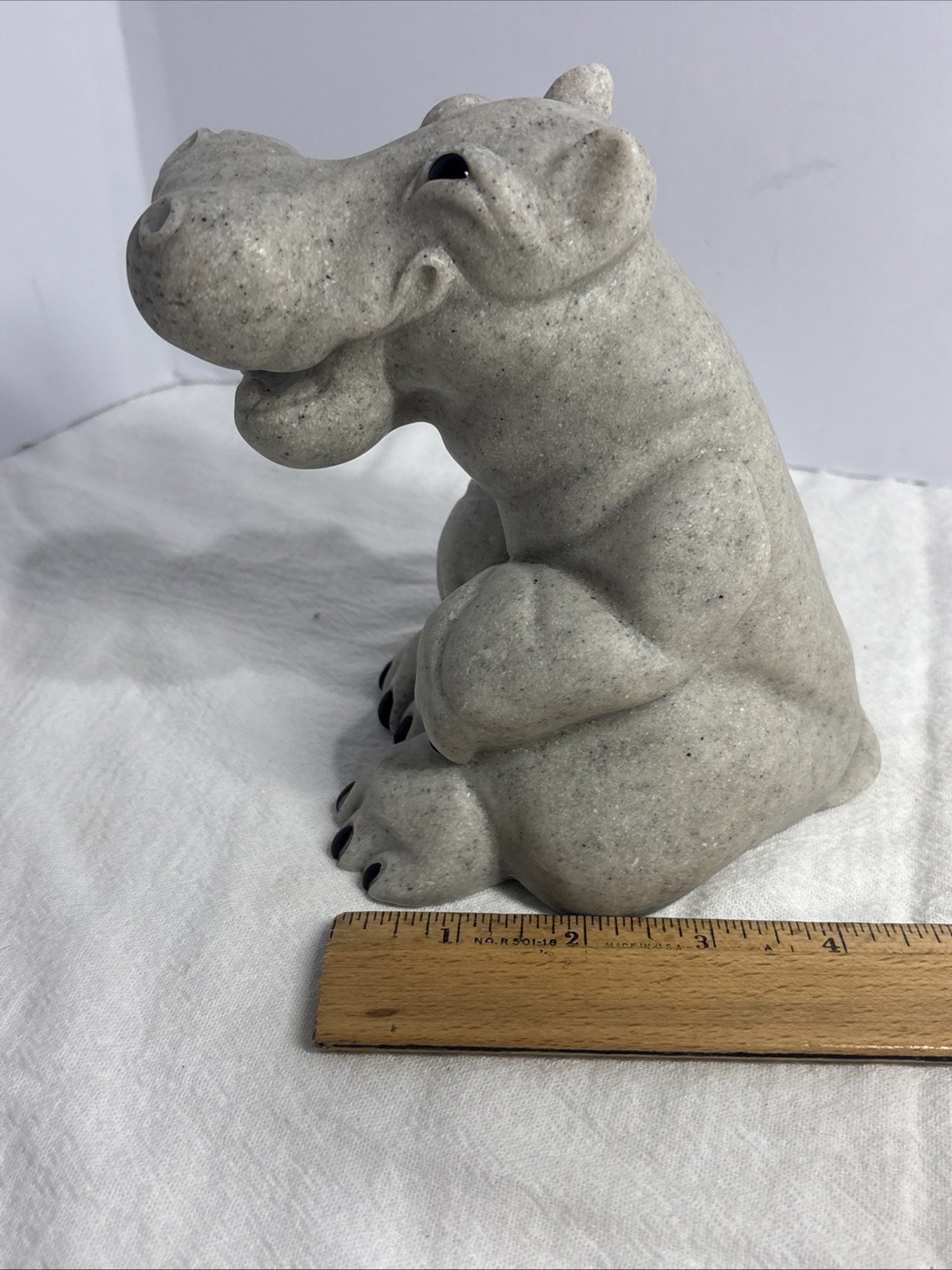 Quarry Critters Stone Harry Hippo-2000-Sculpture Second Nature Design-6”tall